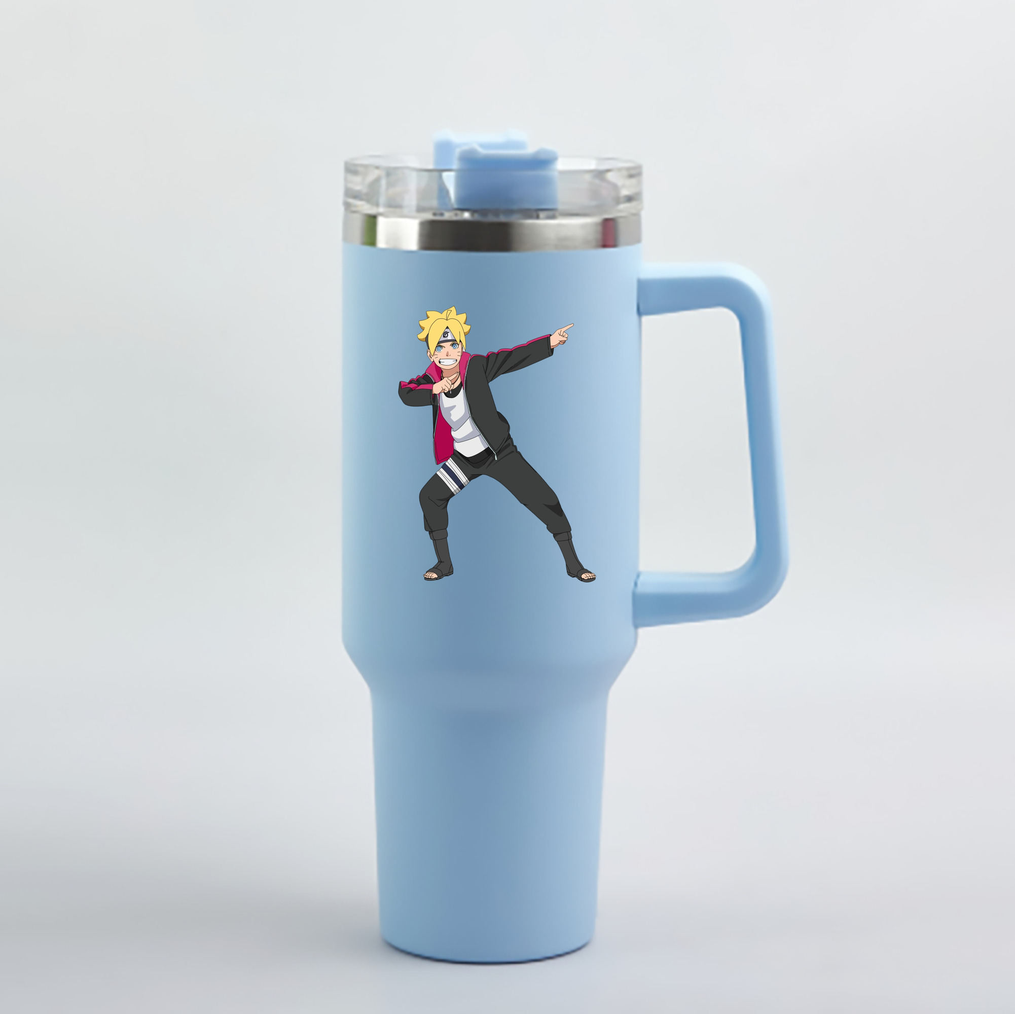 （画像用） NARUTO -ナルト- うずまき ボルト Uzumaki Boruto 1200mL車用タンブラー - クリスタルステッカー（プラスチックストロー付き）