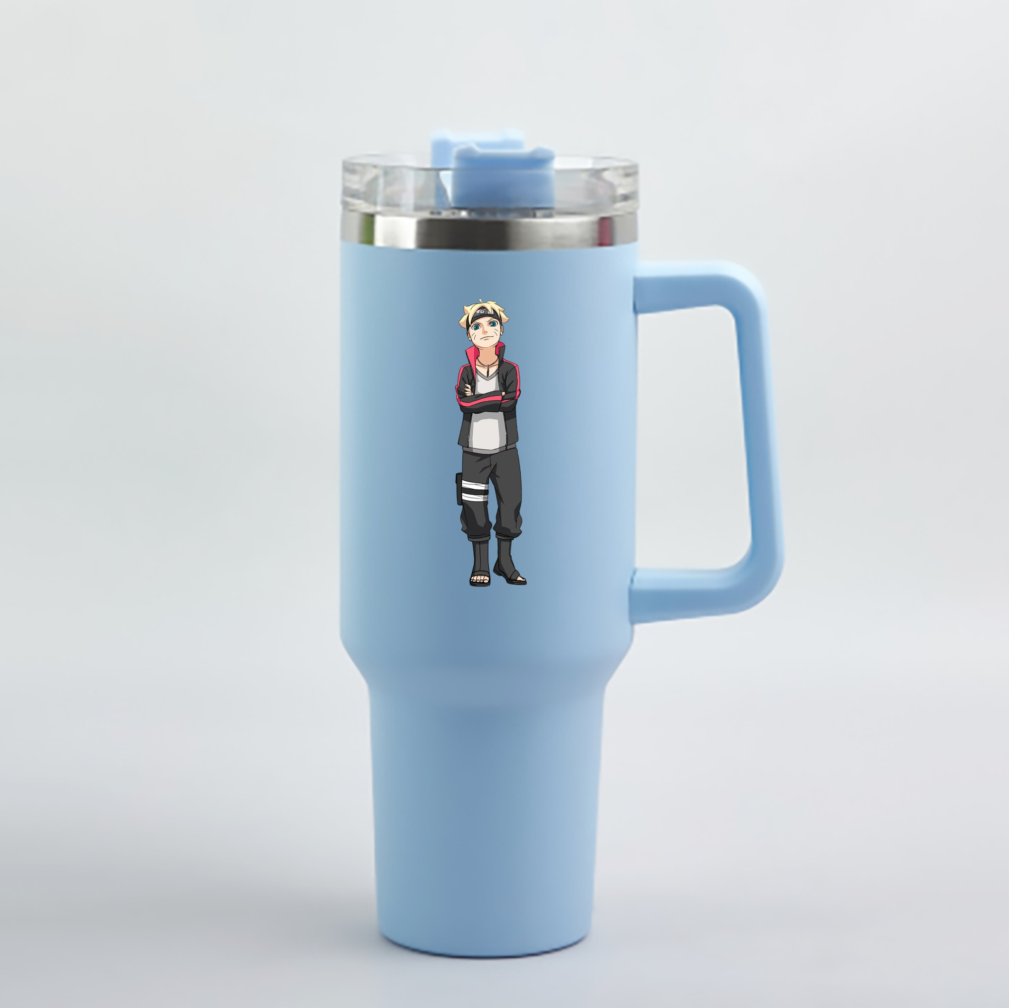 （画像用） NARUTO -ナルト- うずまき ボルト Uzumaki Boruto 1200mL車用タンブラー - クリスタルステッカー（プラスチックストロー付き）