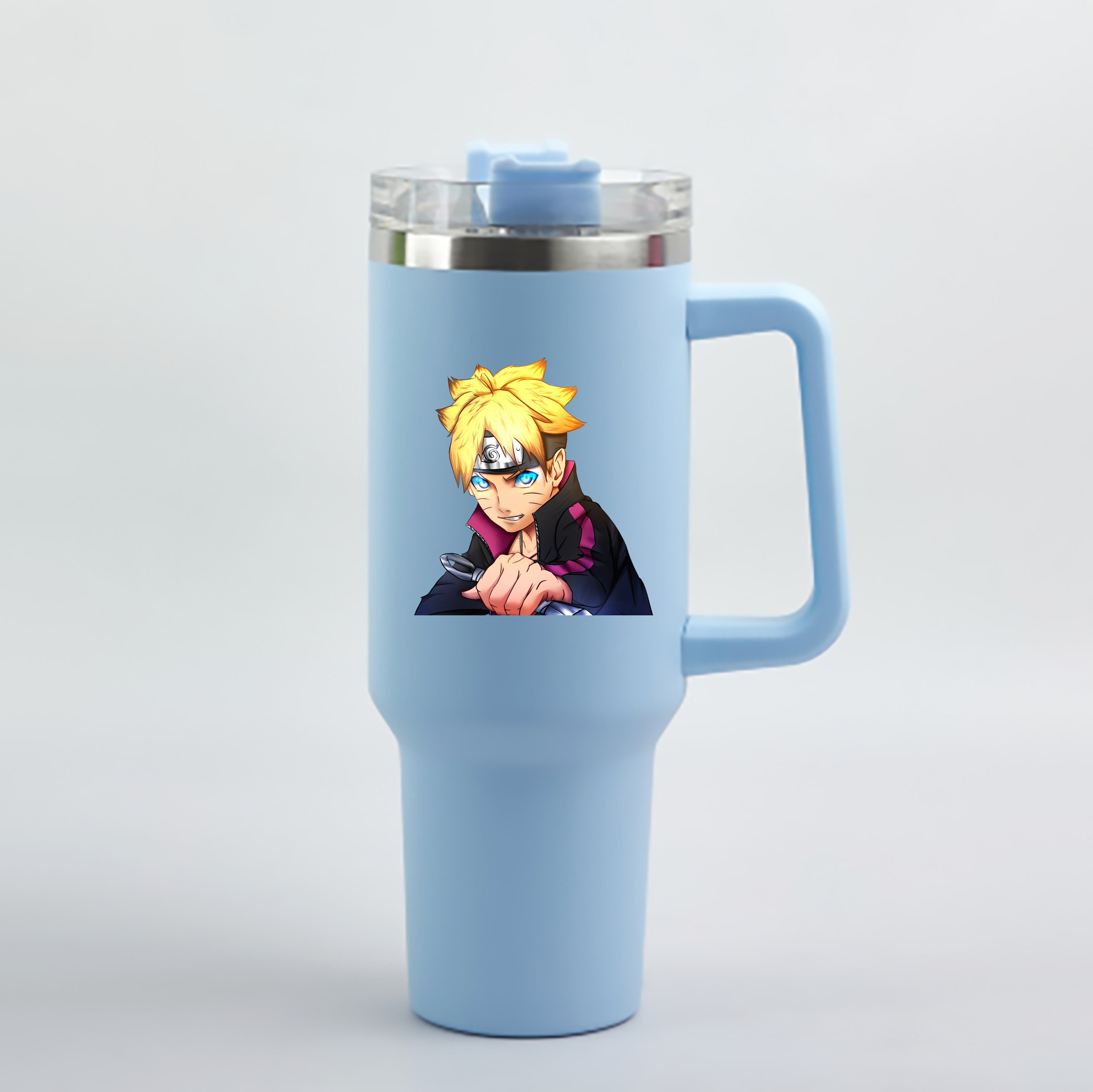 （画像用） NARUTO -ナルト- うずまき ボルト Uzumaki Boruto 1200mL車用タンブラー - クリスタルステッカー（プラスチックストロー付き）