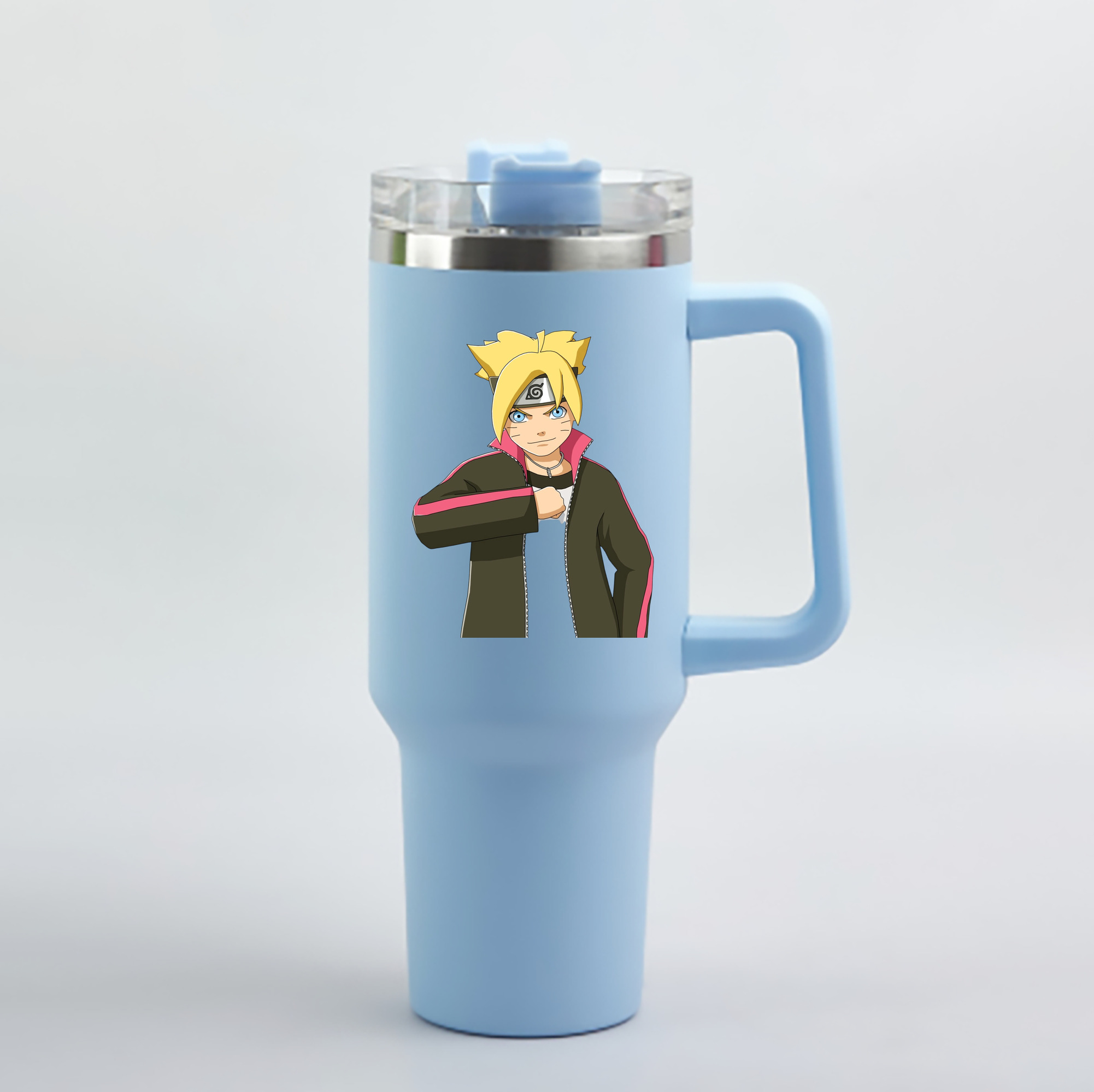 （画像用） NARUTO -ナルト- うずまき ボルト Uzumaki Boruto 1200mL車用タンブラー - クリスタルステッカー（プラスチックストロー付き）