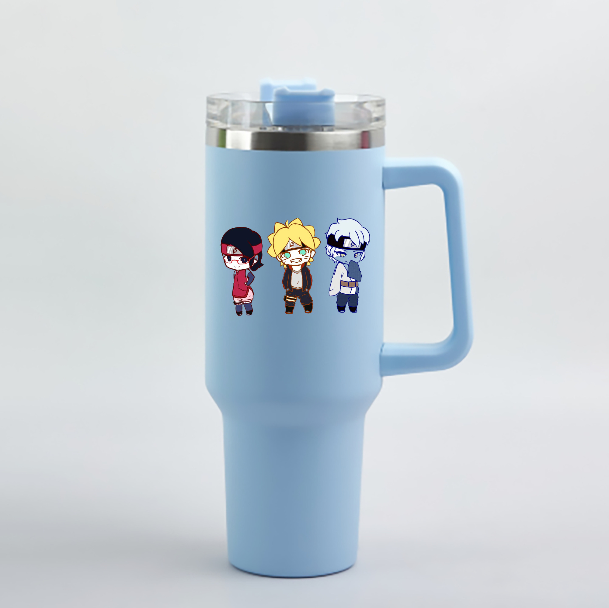 （画像用） NARUTO -ナルト- うずまき ボルト Uzumaki Boruto 1200mL車用タンブラー - クリスタルステッカー（プラスチックストロー付き）