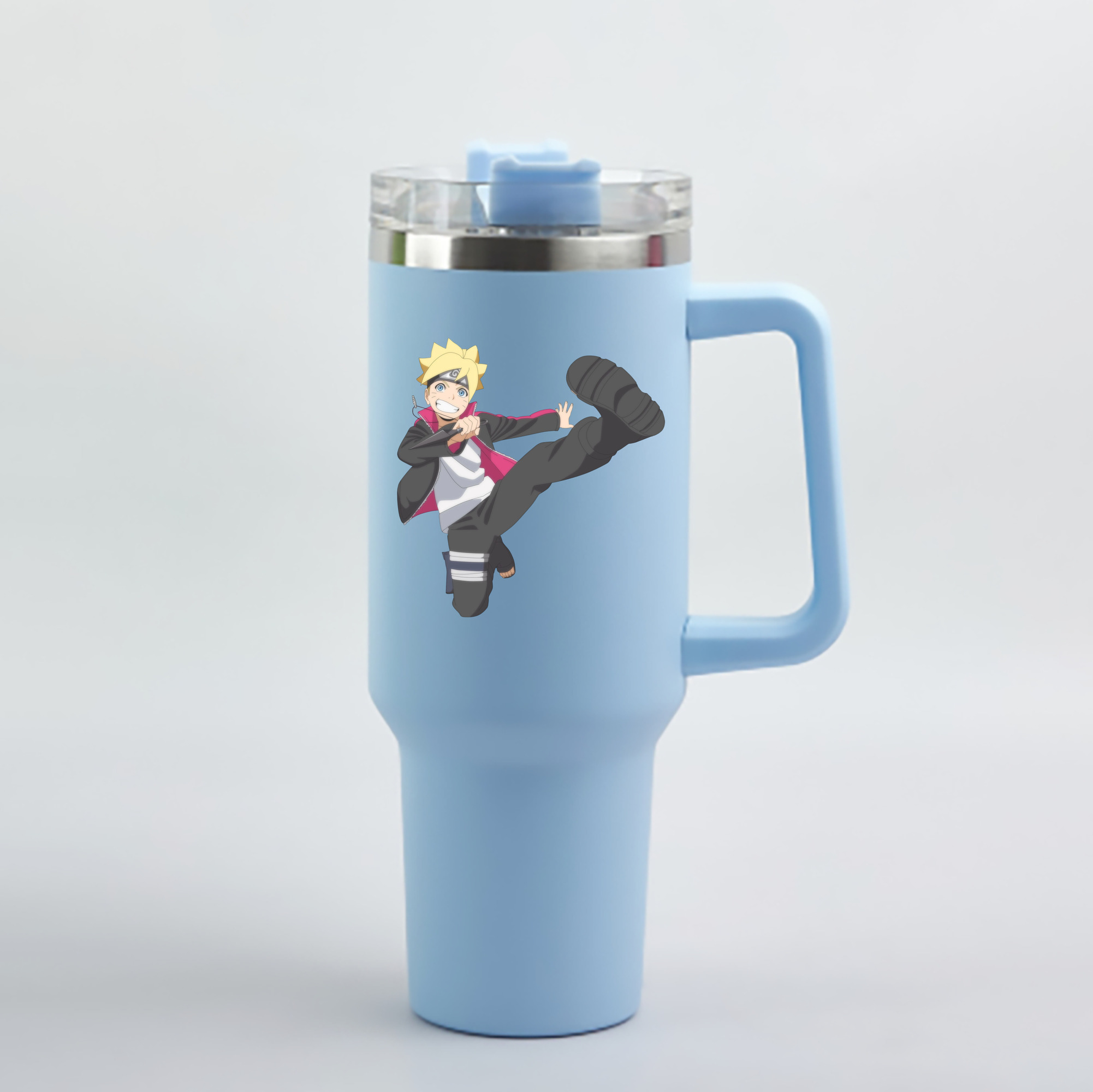 （画像用） NARUTO -ナルト- うずまき ボルト Uzumaki Boruto 1200mL車用タンブラー - クリスタルステッカー（プラスチックストロー付き）