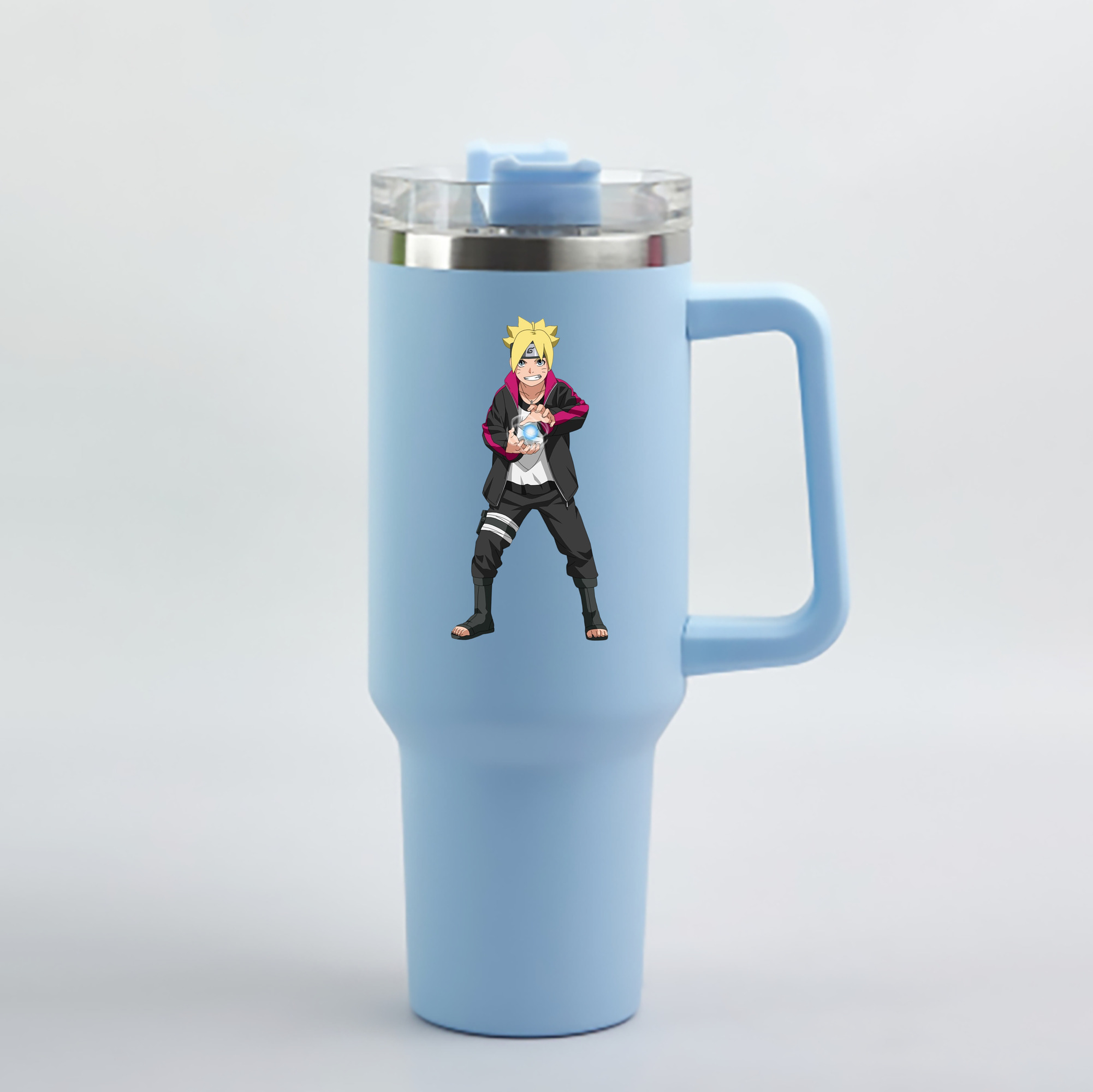 （画像用） NARUTO -ナルト- うずまき ボルト Uzumaki Boruto 1200mL車用タンブラー - クリスタルステッカー（プラスチックストロー付き）