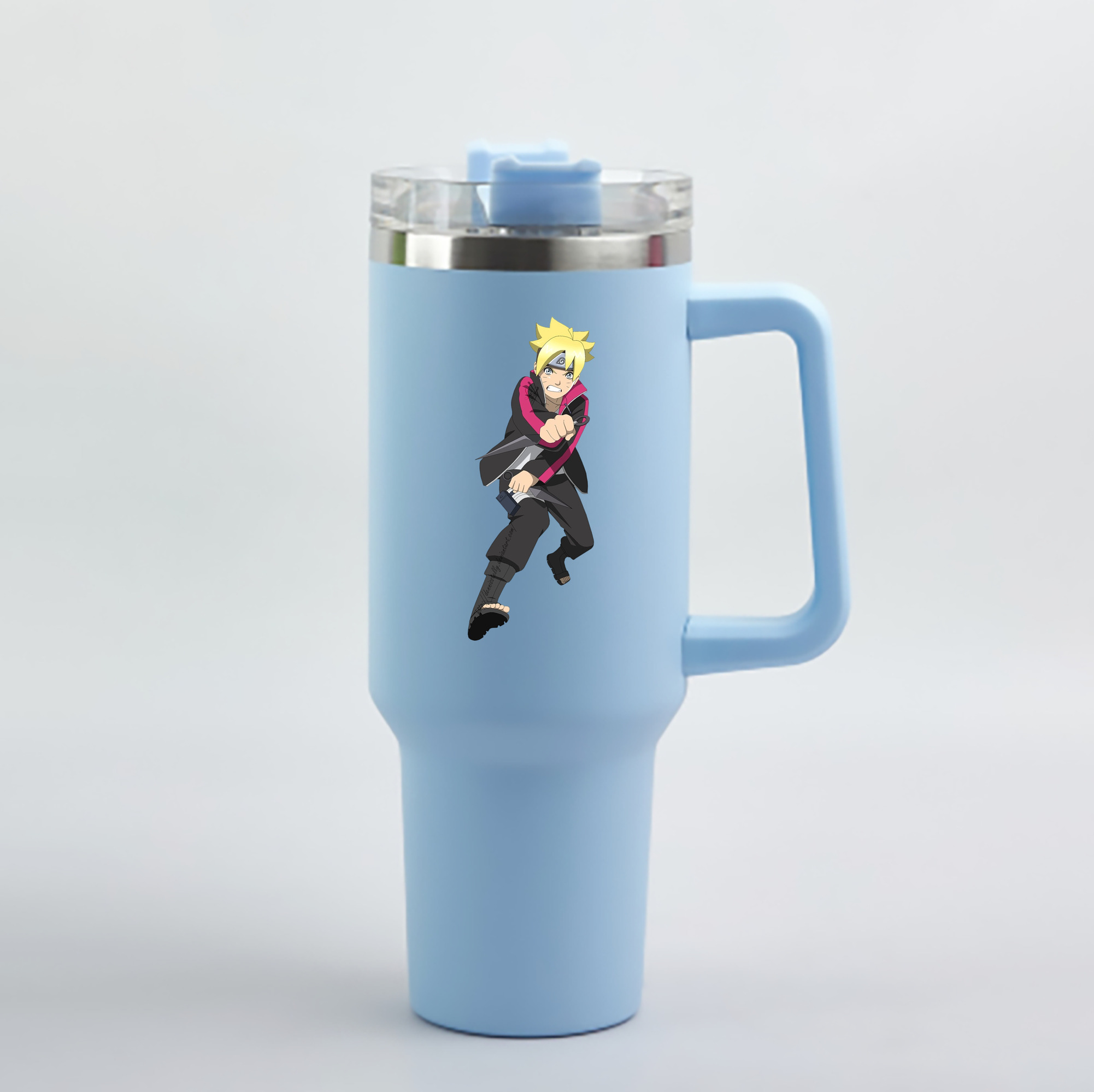 （画像用） NARUTO -ナルト- うずまき ボルト Uzumaki Boruto 1200mL車用タンブラー - クリスタルステッカー（プラスチックストロー付き）