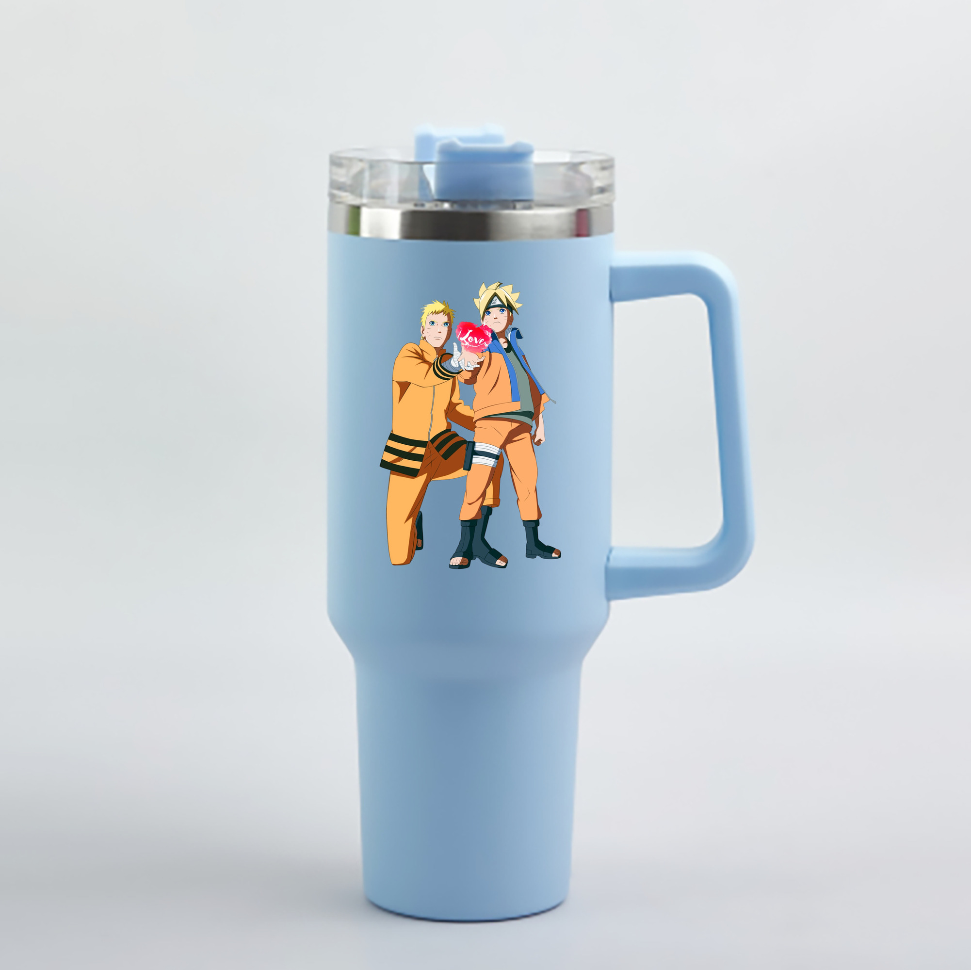 （画像用） NARUTO -ナルト- うずまき ボルト Uzumaki Boruto 1200mL車用タンブラー - クリスタルステッカー（プラスチックストロー付き）