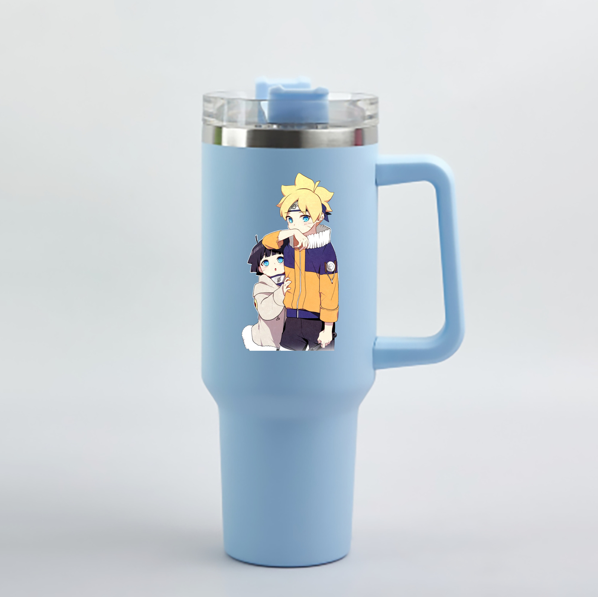 （画像用） NARUTO -ナルト- うずまき ボルト Uzumaki Boruto 1200mL車用タンブラー - クリスタルステッカー（プラスチックストロー付き）