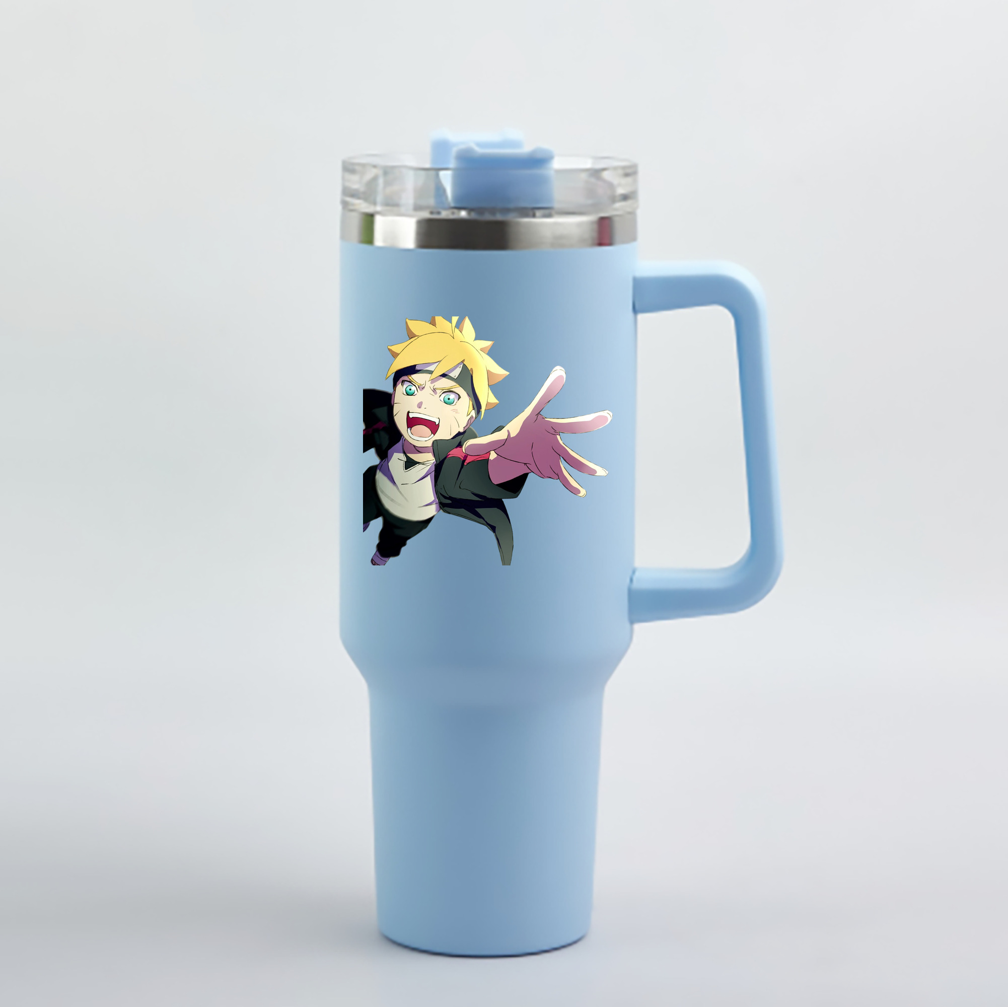 （画像用） NARUTO -ナルト- うずまき ボルト Uzumaki Boruto 1200mL車用タンブラー - クリスタルステッカー（プラスチックストロー付き）
