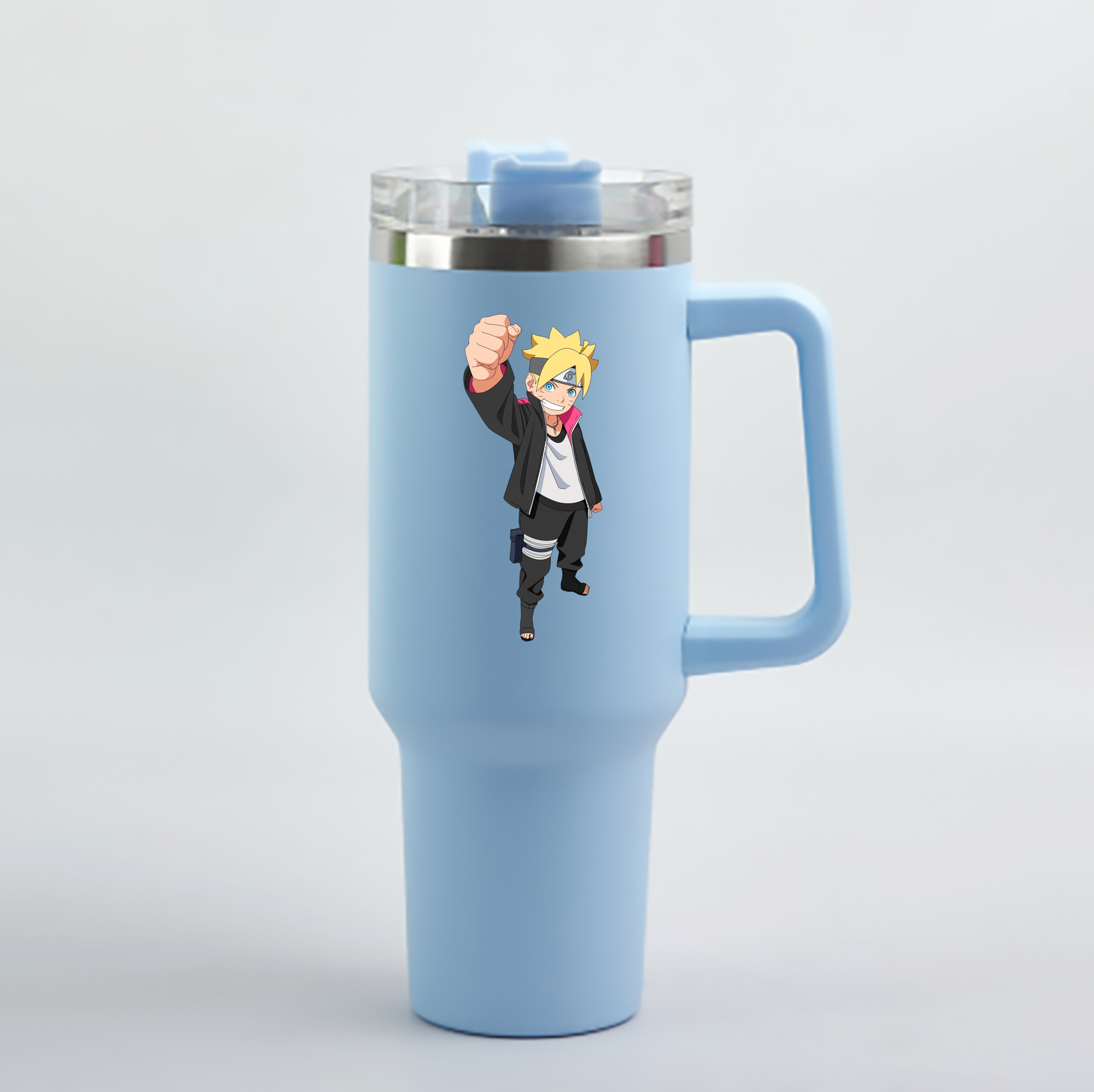（画像用） NARUTO -ナルト- うずまき ボルト Uzumaki Boruto 1200mL車用タンブラー - クリスタルステッカー（プラスチックストロー付き）