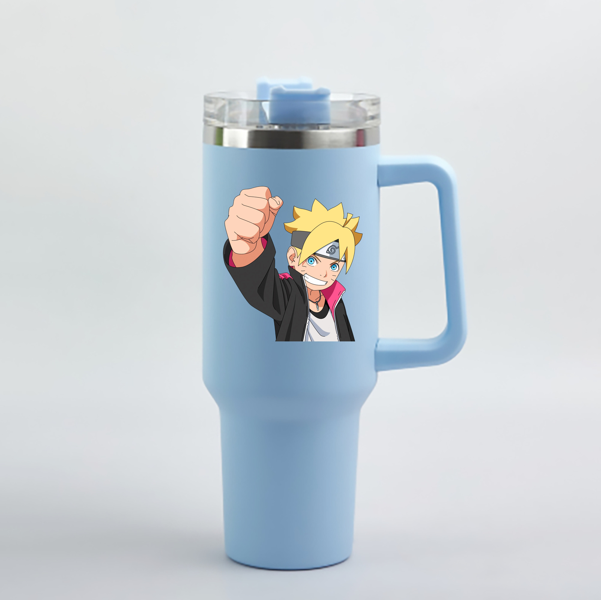 （画像用） NARUTO -ナルト- うずまき ボルト Uzumaki Boruto 1200mL車用タンブラー - クリスタルステッカー（プラスチックストロー付き）