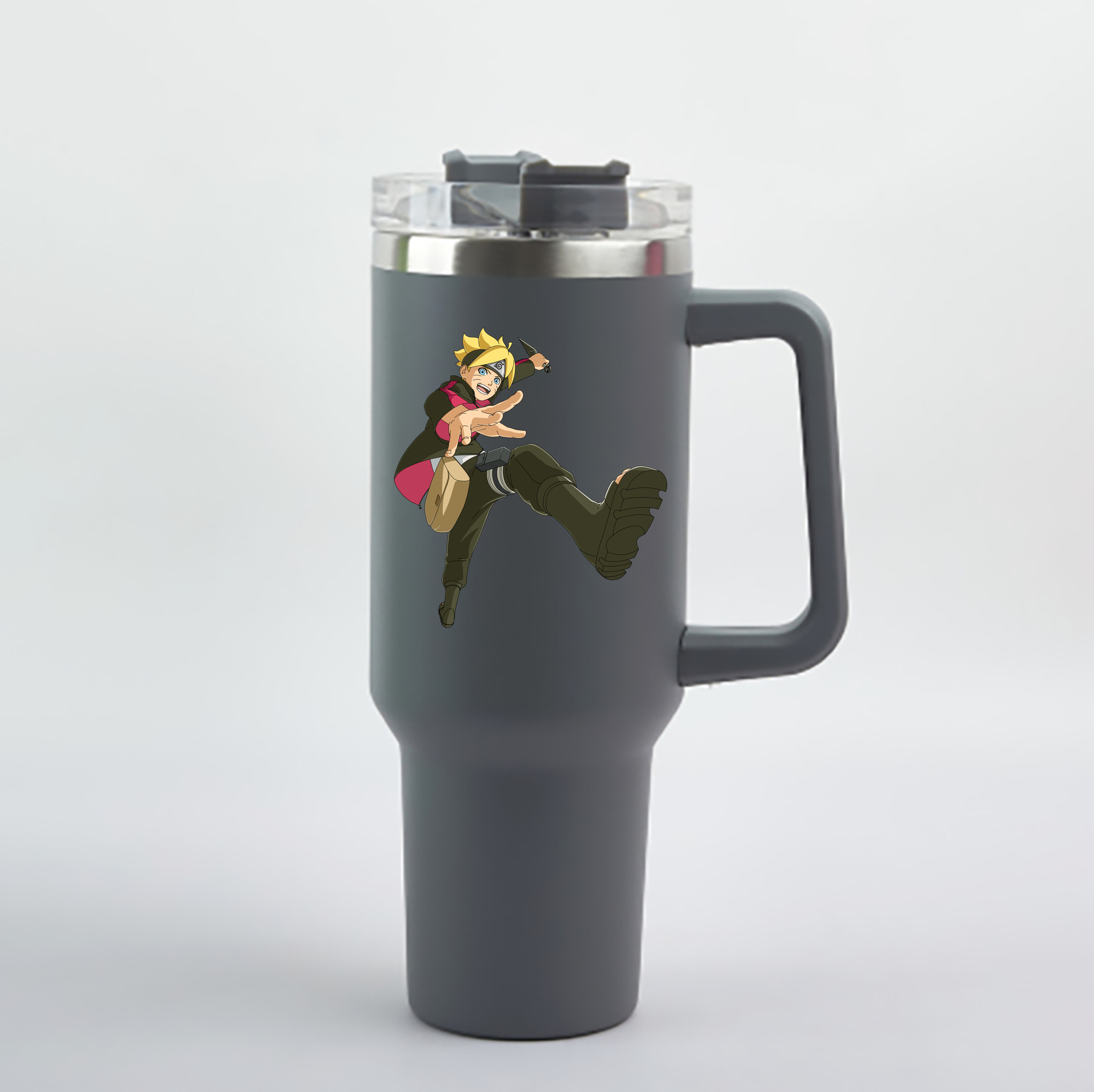 （画像用） NARUTO -ナルト- うずまき ボルト Uzumaki Boruto 1200mL車用タンブラー - クリスタルステッカー（プラスチックストロー付き）
