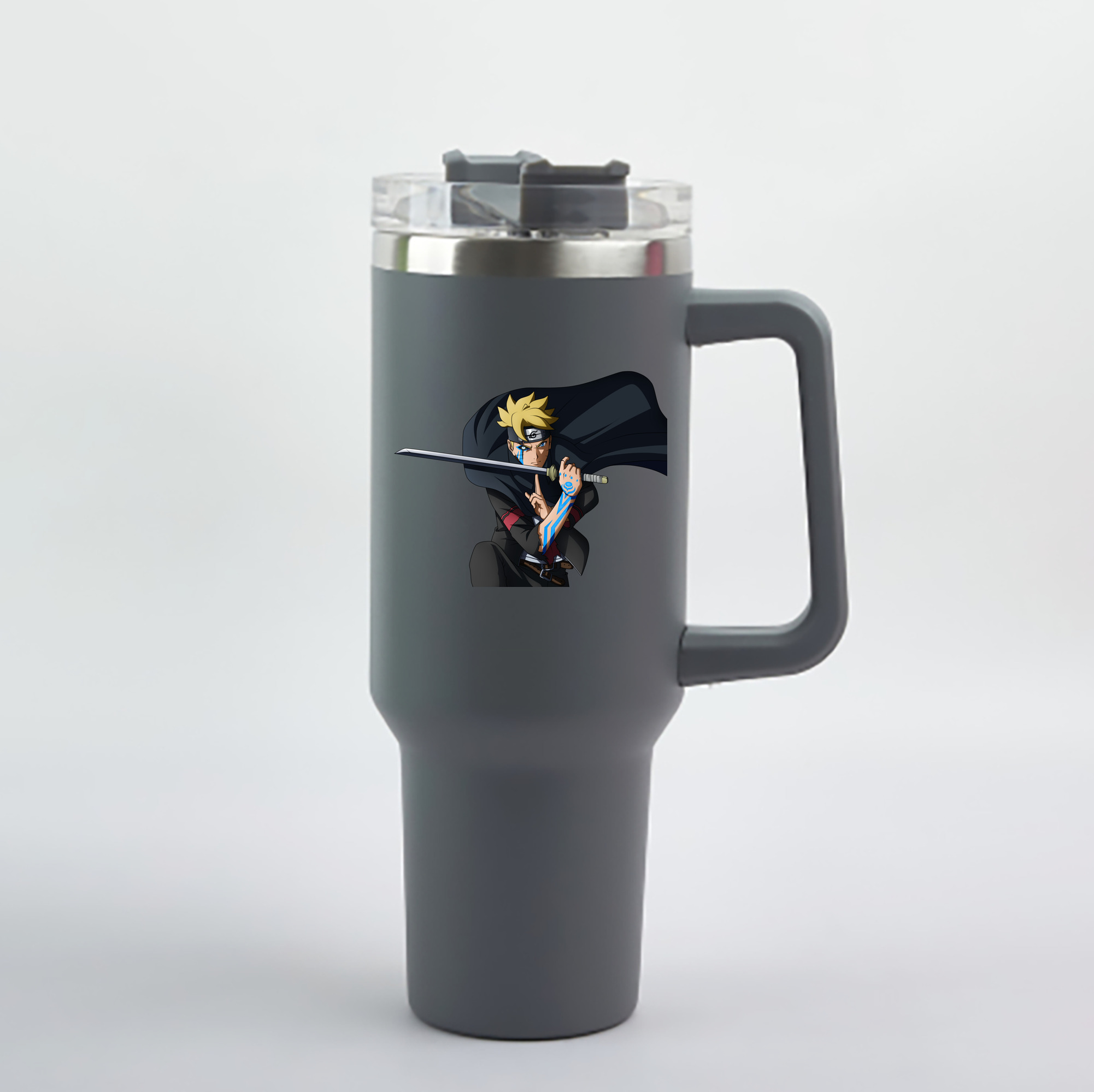 （画像用） NARUTO -ナルト- うずまき ボルト Uzumaki Boruto 1200mL車用タンブラー - クリスタルステッカー（プラスチックストロー付き）