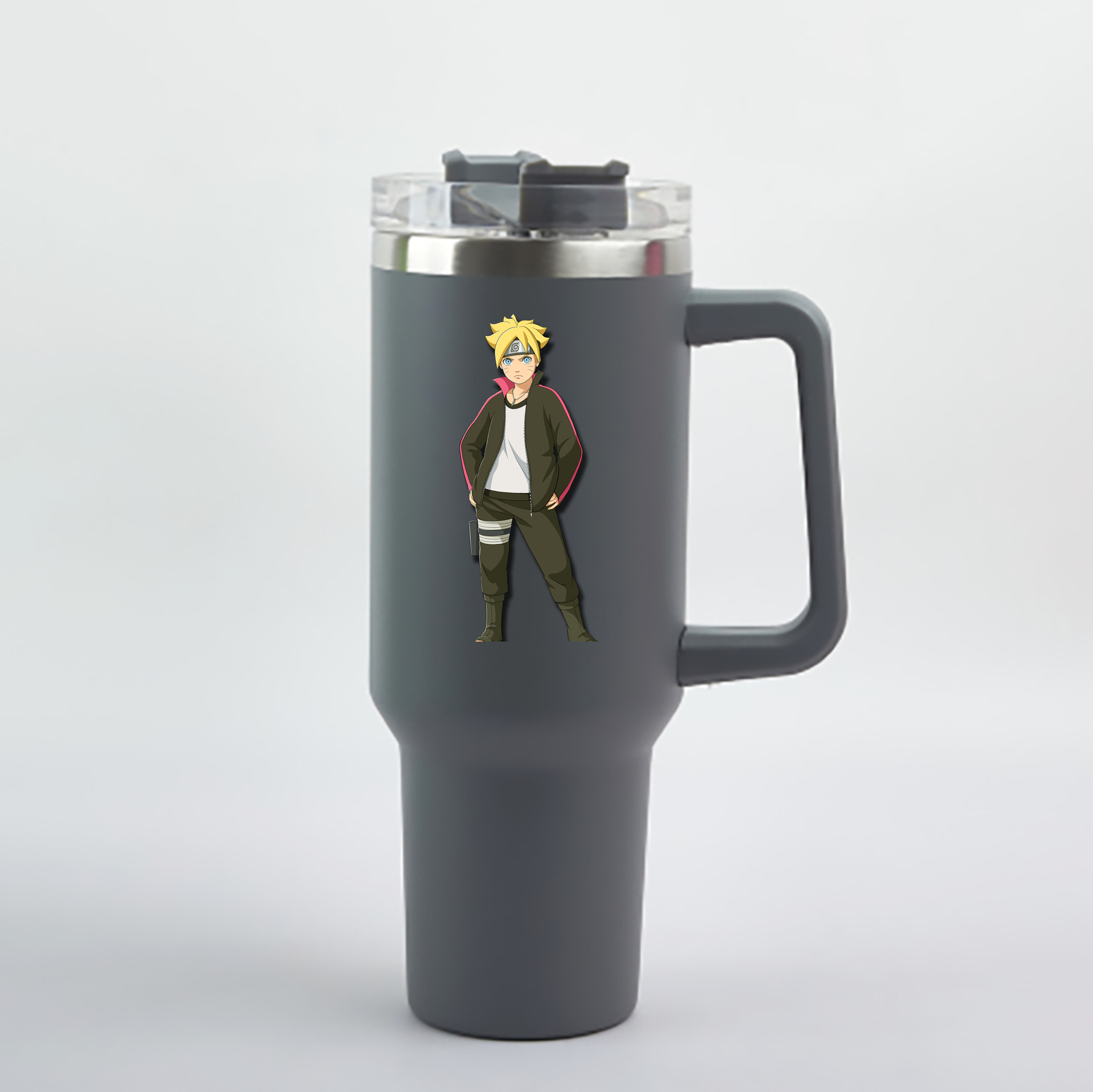 （画像用） NARUTO -ナルト- うずまき ボルト Uzumaki Boruto 1200mL車用タンブラー - クリスタルステッカー（プラスチックストロー付き）