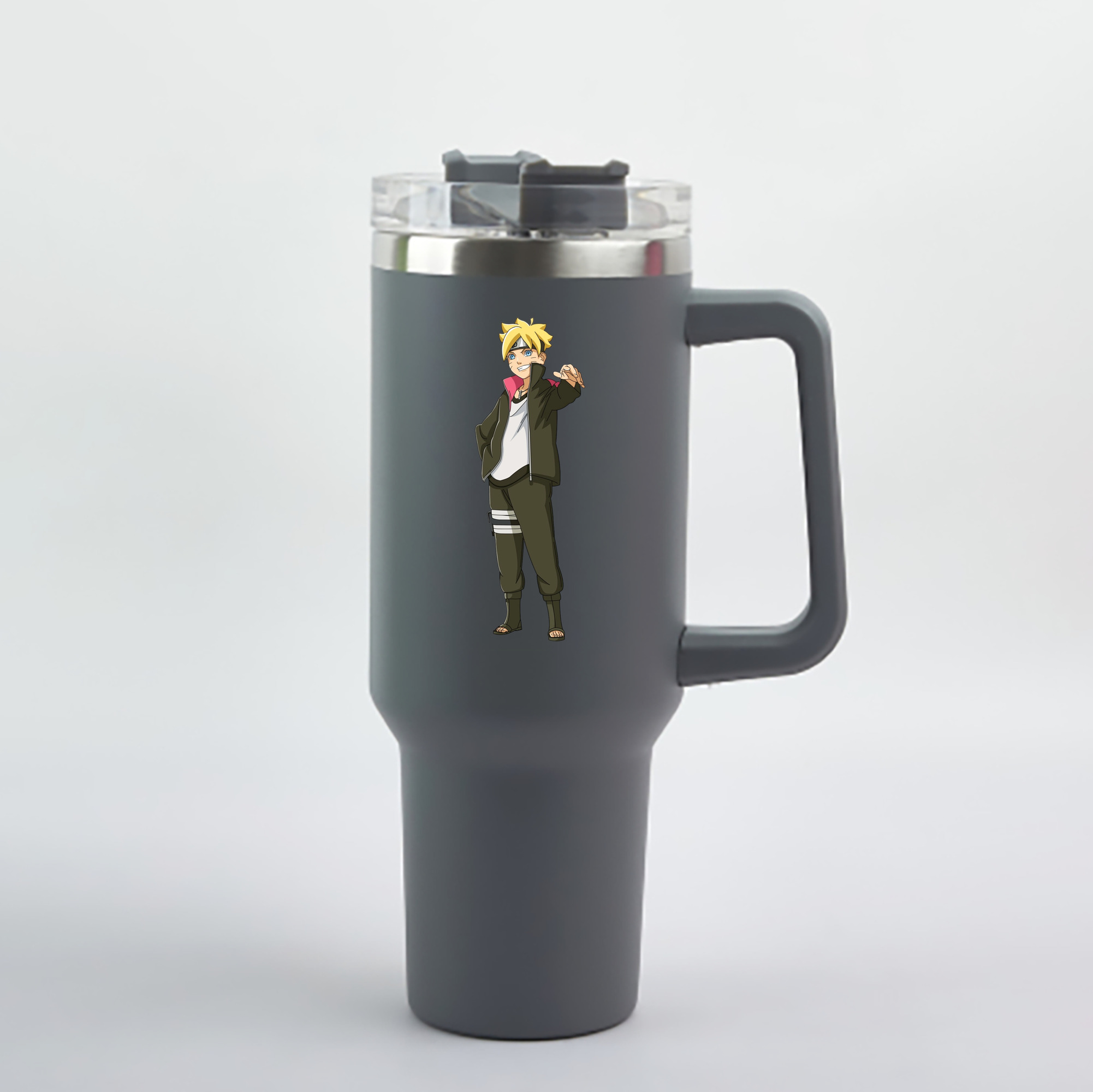（画像用） NARUTO -ナルト- うずまき ボルト Uzumaki Boruto 1200mL車用タンブラー - クリスタルステッカー（プラスチックストロー付き）