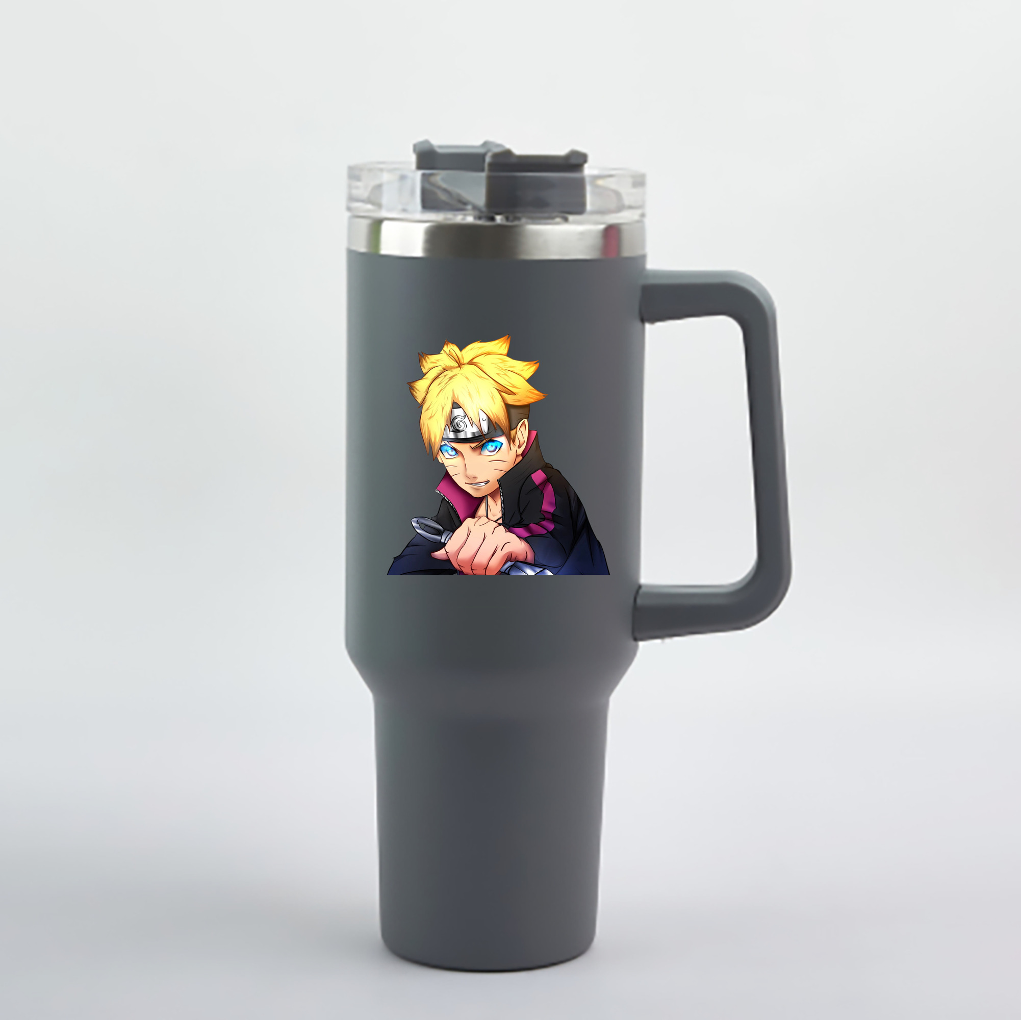（画像用） NARUTO -ナルト- うずまき ボルト Uzumaki Boruto 1200mL車用タンブラー - クリスタルステッカー（プラスチックストロー付き）