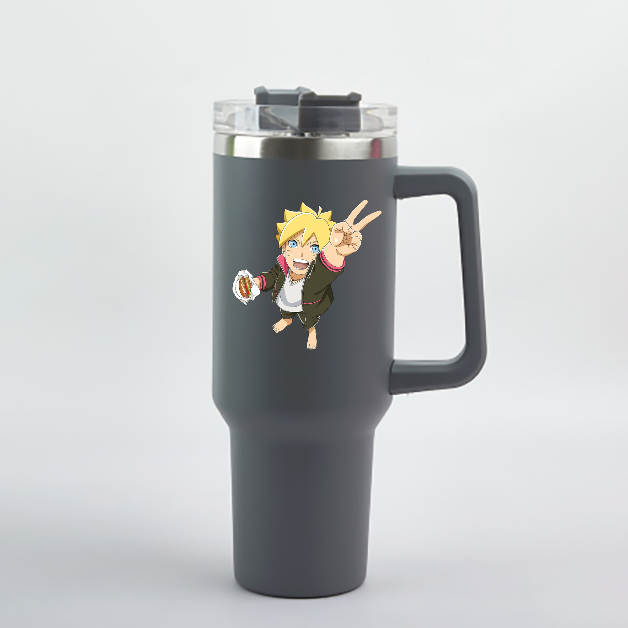 （画像用） NARUTO -ナルト- うずまき ボルト Uzumaki Boruto 1200mL車用タンブラー - クリスタルステッカー（プラスチックストロー付き）