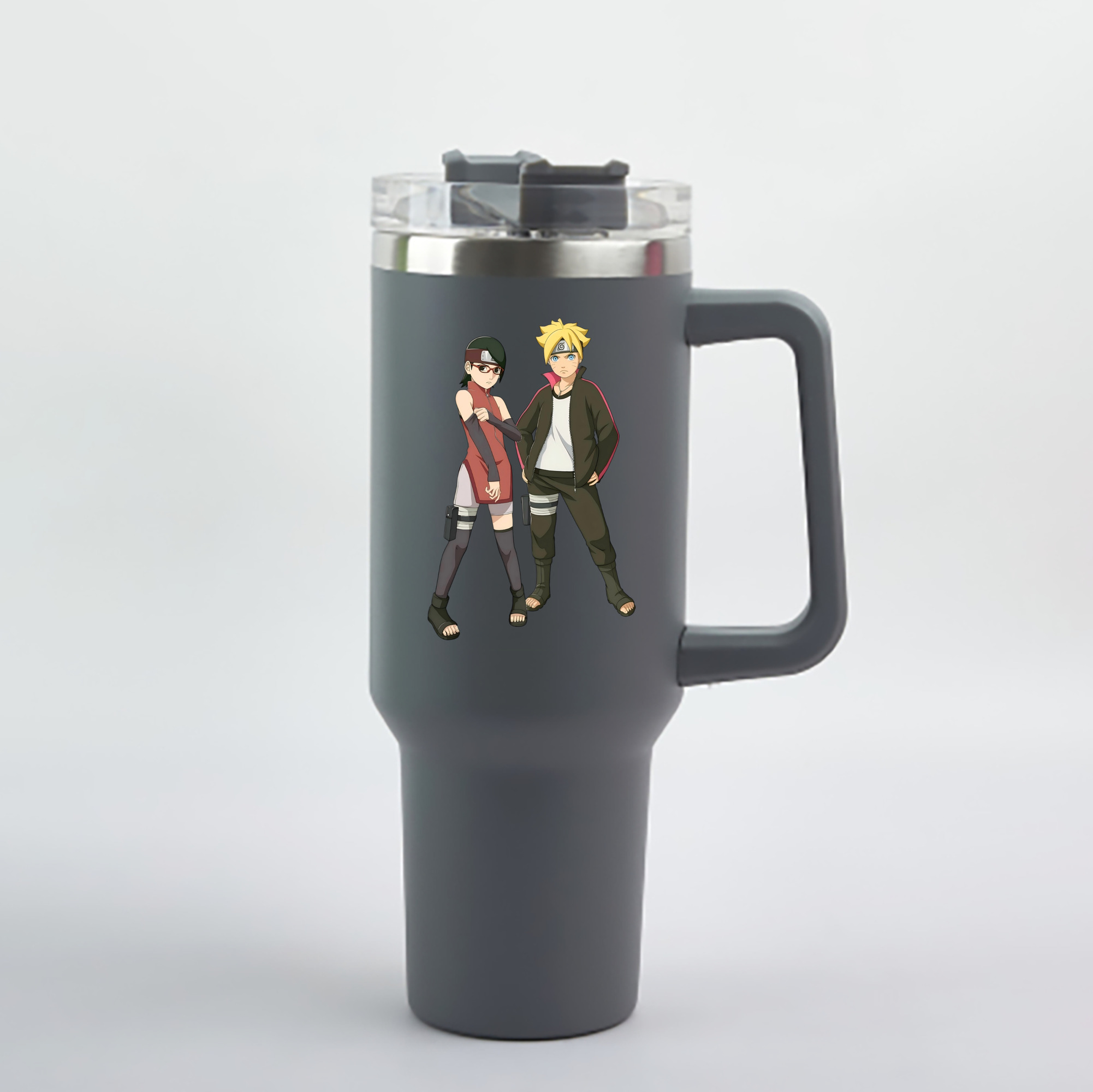 （画像用） NARUTO -ナルト- うずまき ボルト Uzumaki Boruto 1200mL車用タンブラー - クリスタルステッカー（プラスチックストロー付き）