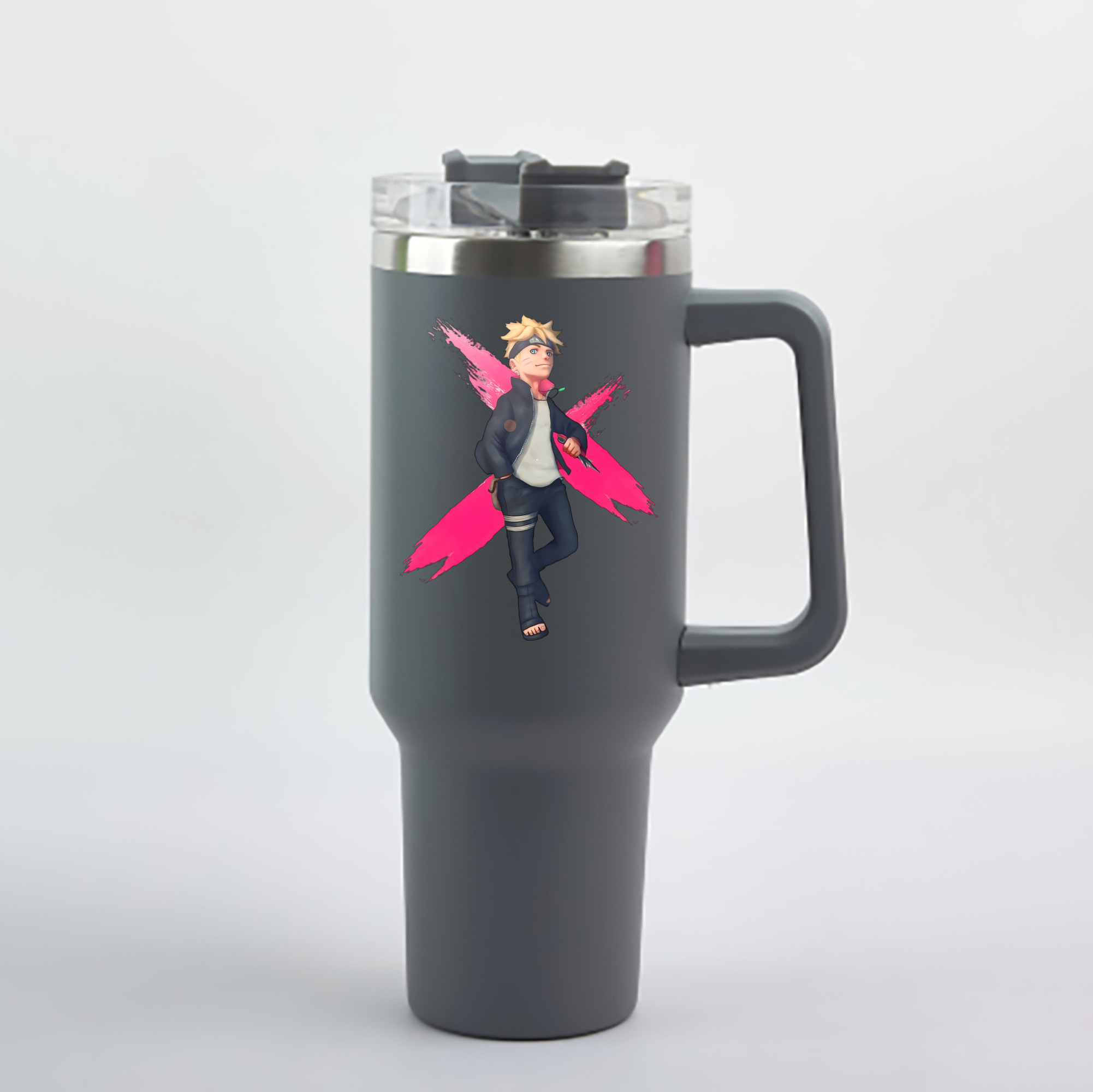 （画像用） NARUTO -ナルト- うずまき ボルト Uzumaki Boruto 1200mL車用タンブラー - クリスタルステッカー（プラスチックストロー付き）