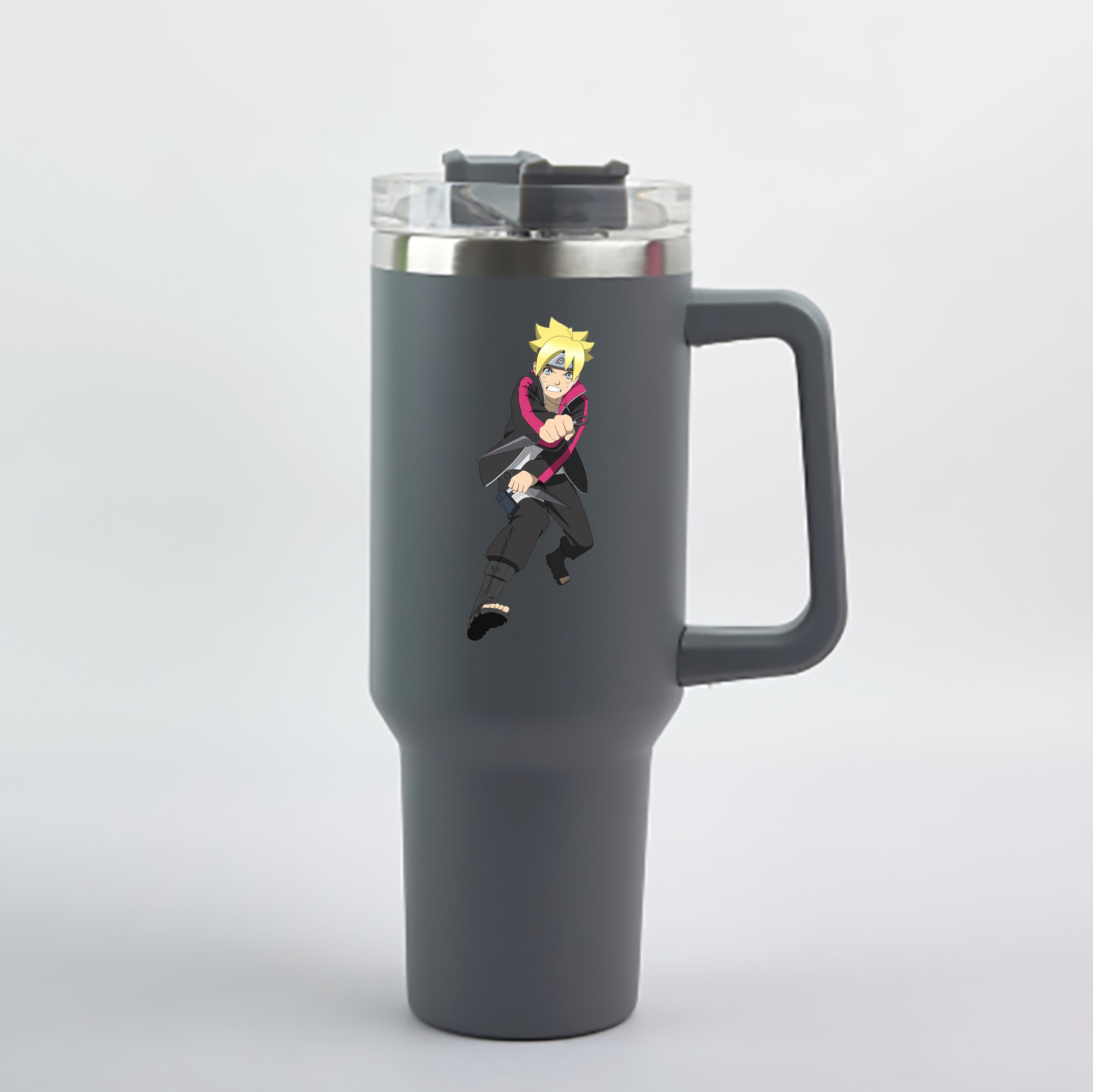 （画像用） NARUTO -ナルト- うずまき ボルト Uzumaki Boruto 1200mL車用タンブラー - クリスタルステッカー（プラスチックストロー付き）
