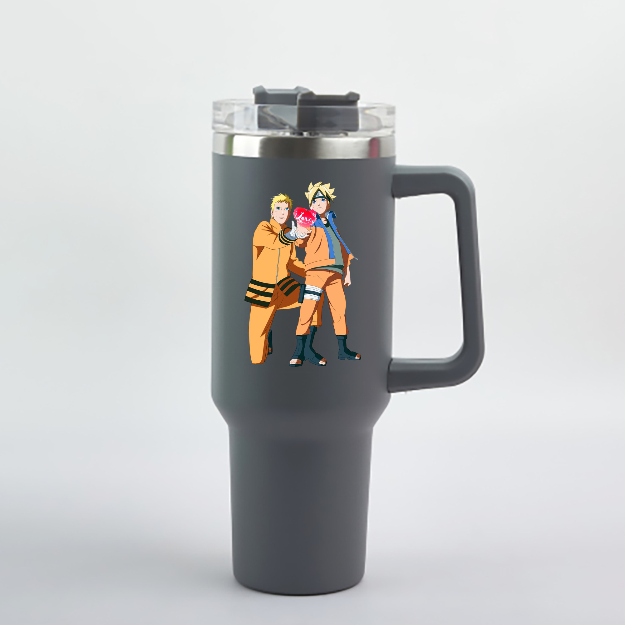 （画像用） NARUTO -ナルト- うずまき ボルト Uzumaki Boruto 1200mL車用タンブラー - クリスタルステッカー（プラスチックストロー付き）