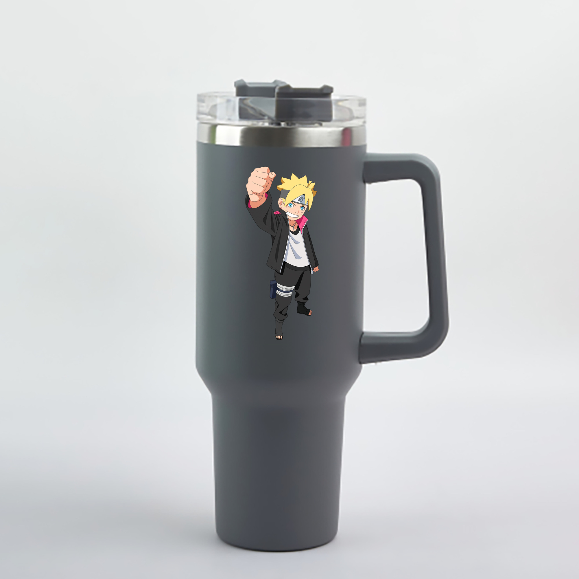 （画像用） NARUTO -ナルト- うずまき ボルト Uzumaki Boruto 1200mL車用タンブラー - クリスタルステッカー（プラスチックストロー付き）