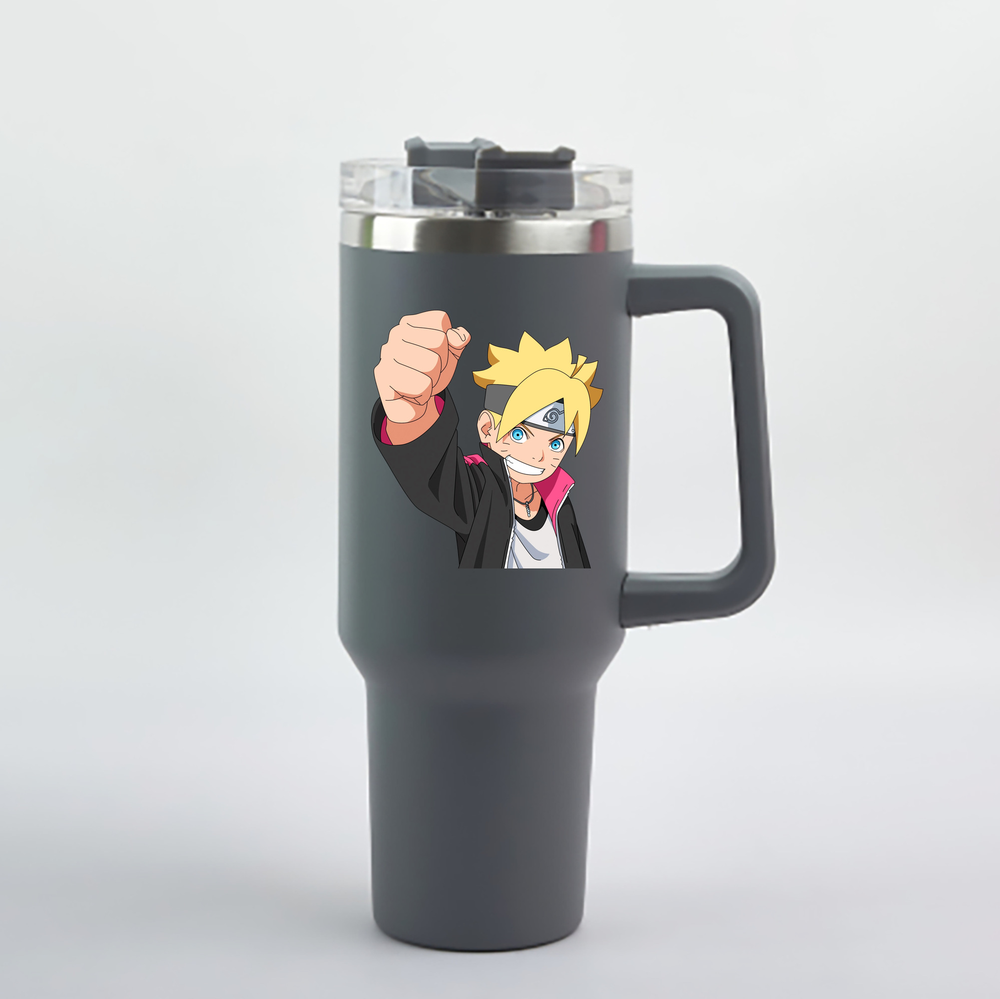 （画像用） NARUTO -ナルト- うずまき ボルト Uzumaki Boruto 1200mL車用タンブラー - クリスタルステッカー（プラスチックストロー付き）