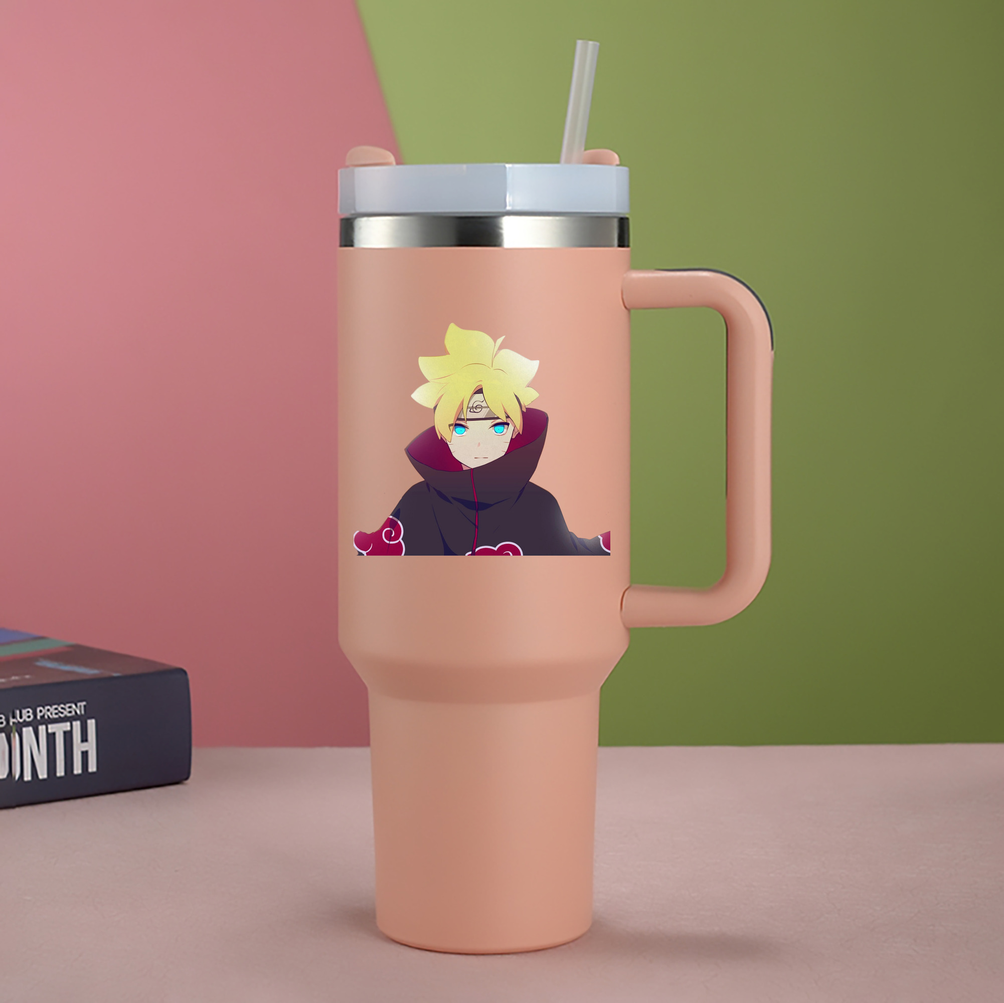 （画像用） NARUTO -ナルト- うずまき ボルト Uzumaki Boruto 1200mL車用タンブラー - クリスタルステッカー（プラスチックストロー付き）