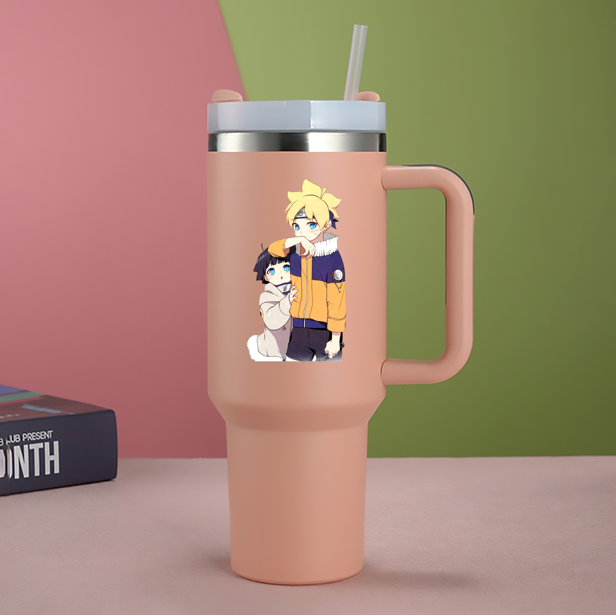 （画像用） NARUTO -ナルト- うずまき ボルト Uzumaki Boruto 1200mL車用タンブラー - クリスタルステッカー（プラスチックストロー付き）