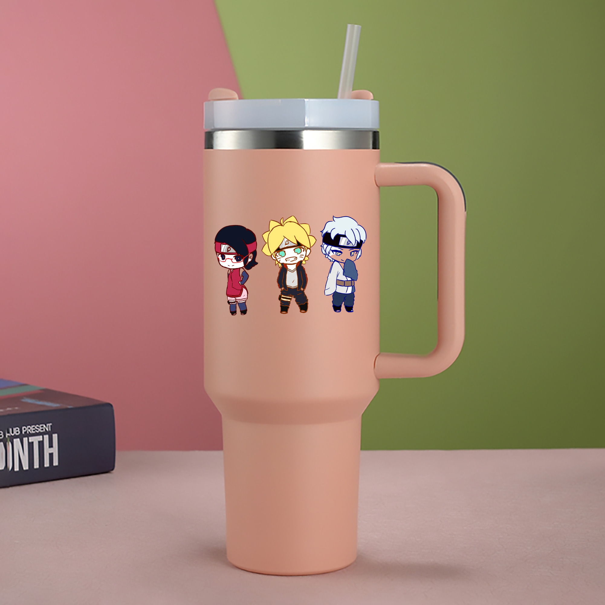 （画像用） NARUTO -ナルト- うずまき ボルト Uzumaki Boruto 1200mL車用タンブラー - クリスタルステッカー（プラスチックストロー付き）