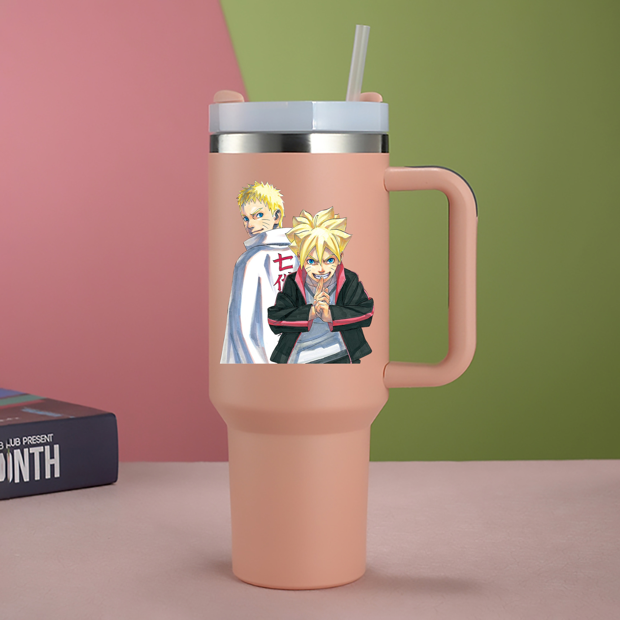 （画像用） NARUTO -ナルト- うずまき ボルト Uzumaki Boruto 1200mL車用タンブラー - クリスタルステッカー（プラスチックストロー付き）