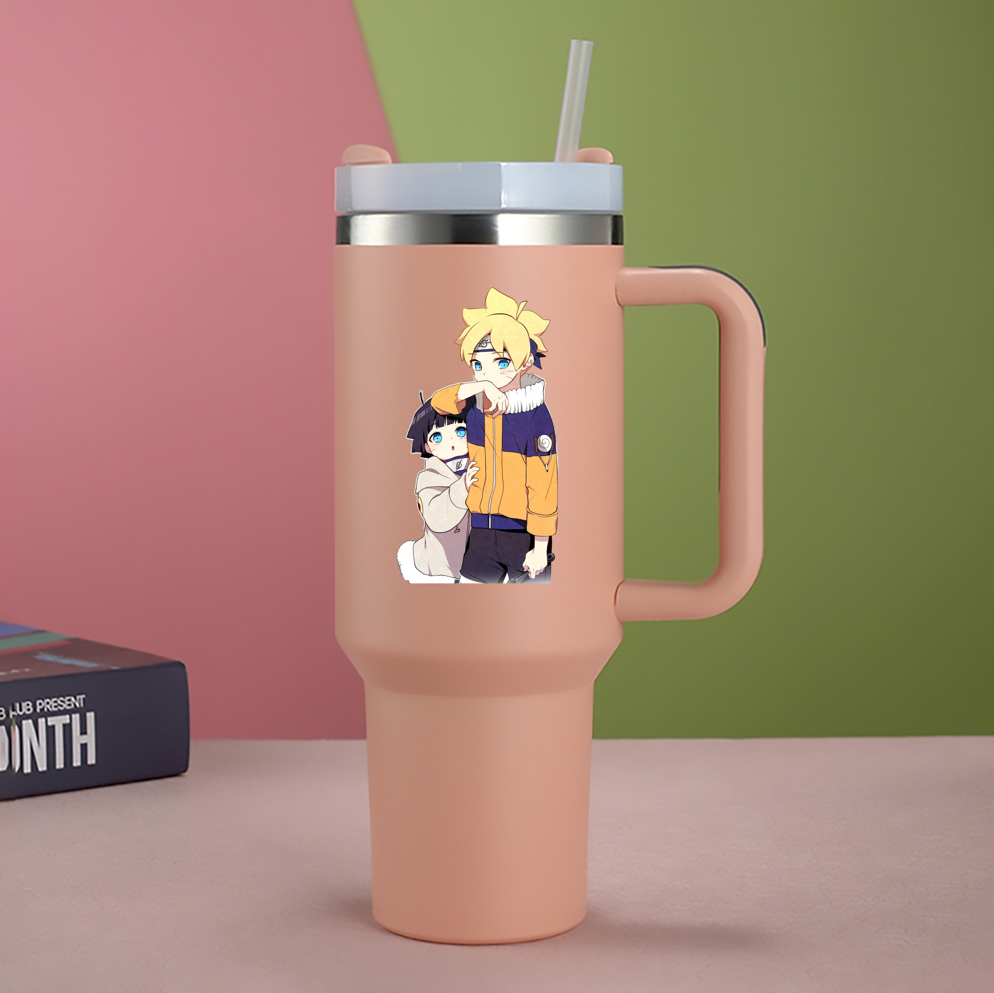 （画像用） NARUTO -ナルト- うずまき ボルト Uzumaki Boruto 1200mL車用タンブラー - クリスタルステッカー（プラスチックストロー付き）