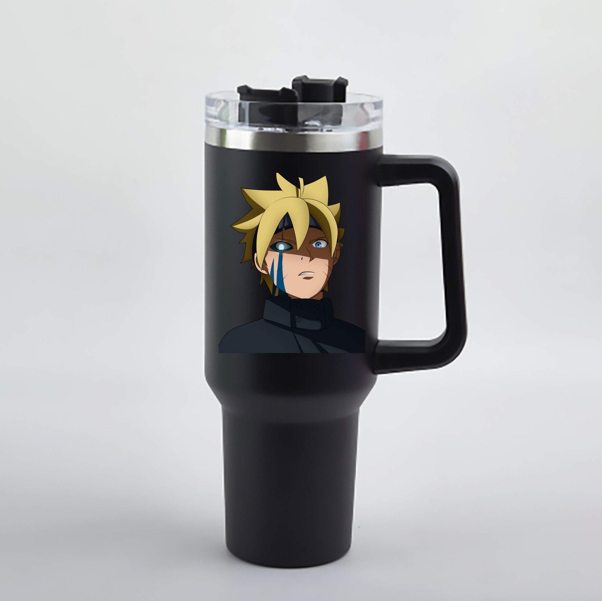 （画像用） NARUTO -ナルト- うずまき ボルト Uzumaki Boruto 1200mL車用タンブラー - クリスタルステッカー（プラスチックストロー付き）