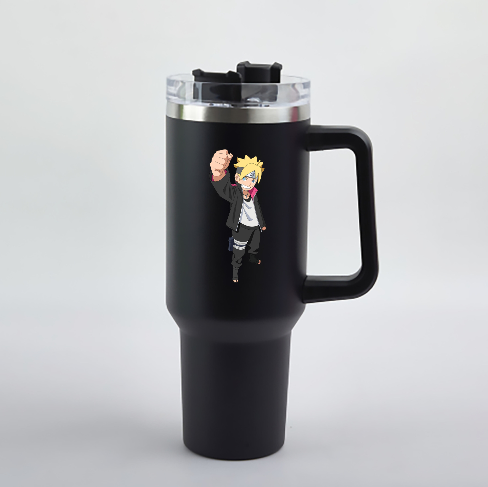 （画像用） NARUTO -ナルト- うずまき ボルト Uzumaki Boruto 1200mL車用タンブラー - クリスタルステッカー（プラスチックストロー付き）