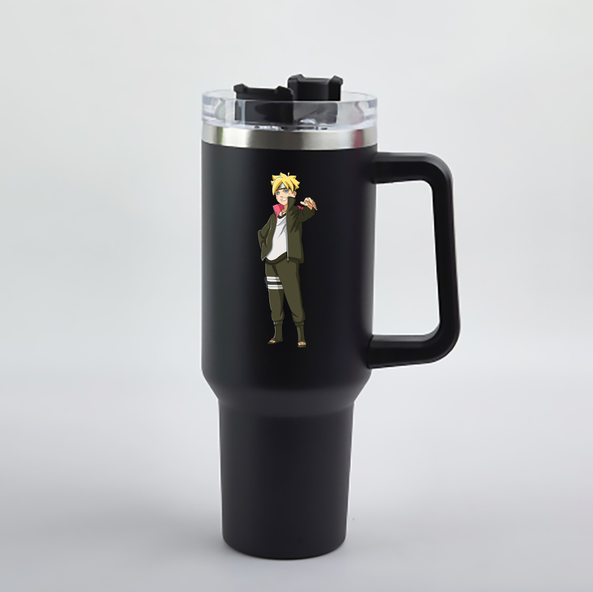 （画像用） NARUTO -ナルト- うずまき ボルト Uzumaki Boruto 1200mL車用タンブラー - クリスタルステッカー（プラスチックストロー付き）