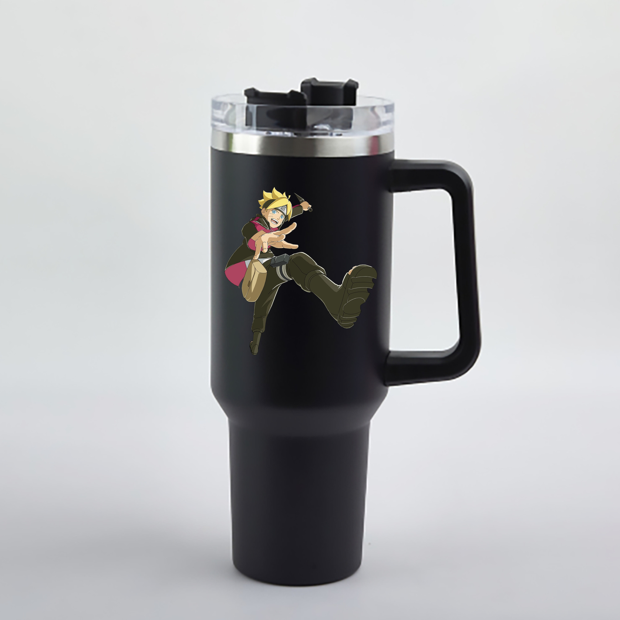 （画像用） NARUTO -ナルト- うずまき ボルト Uzumaki Boruto 1200mL車用タンブラー - クリスタルステッカー（プラスチックストロー付き）
