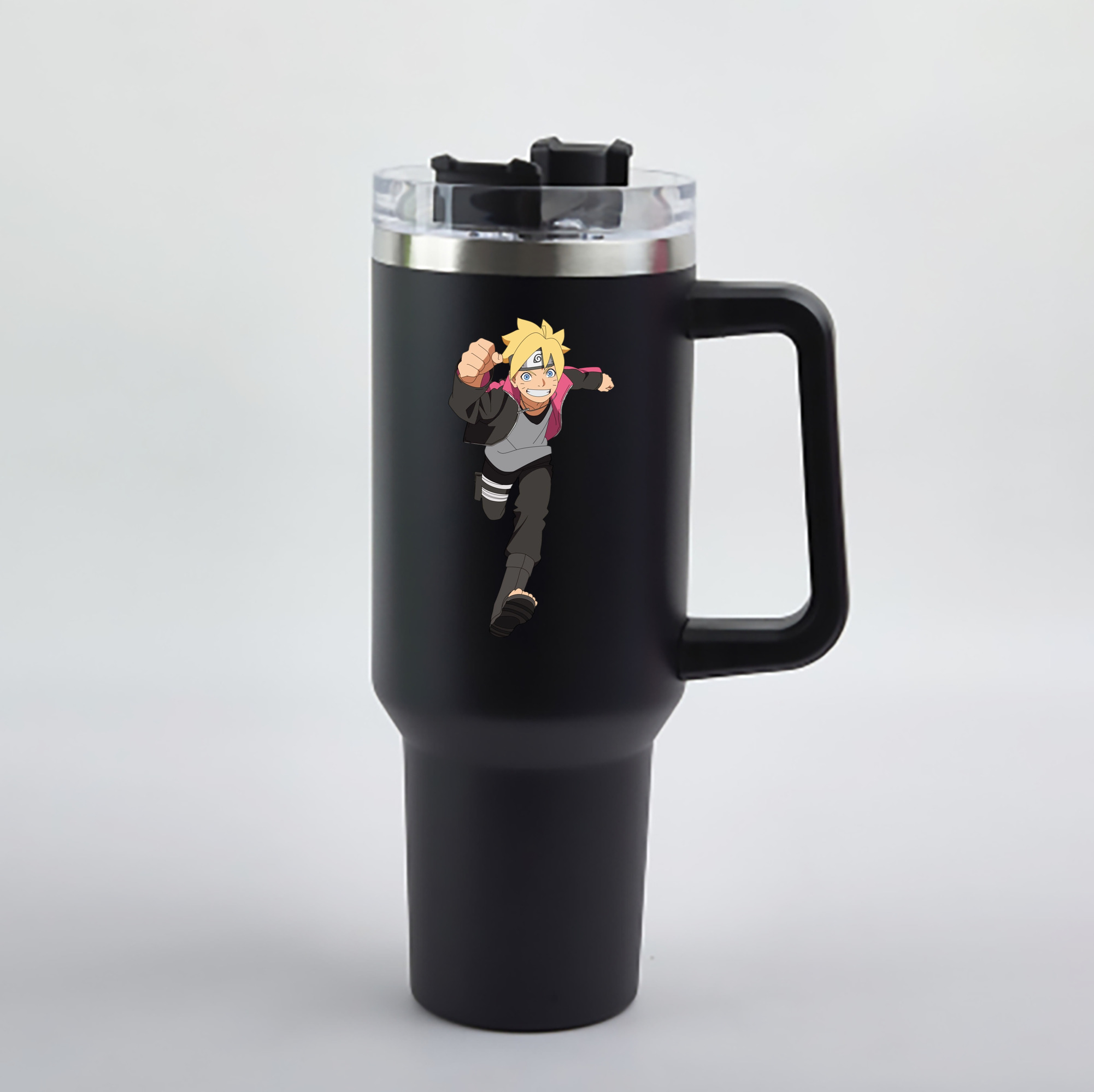 （画像用） NARUTO -ナルト- うずまき ボルト Uzumaki Boruto 1200mL車用タンブラー - クリスタルステッカー（プラスチックストロー付き）