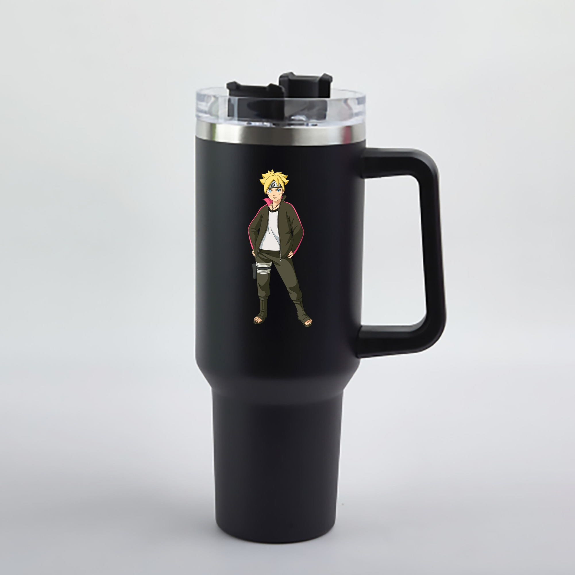 （画像用） NARUTO -ナルト- うずまき ボルト Uzumaki Boruto 1200mL車用タンブラー - クリスタルステッカー（プラスチックストロー付き）