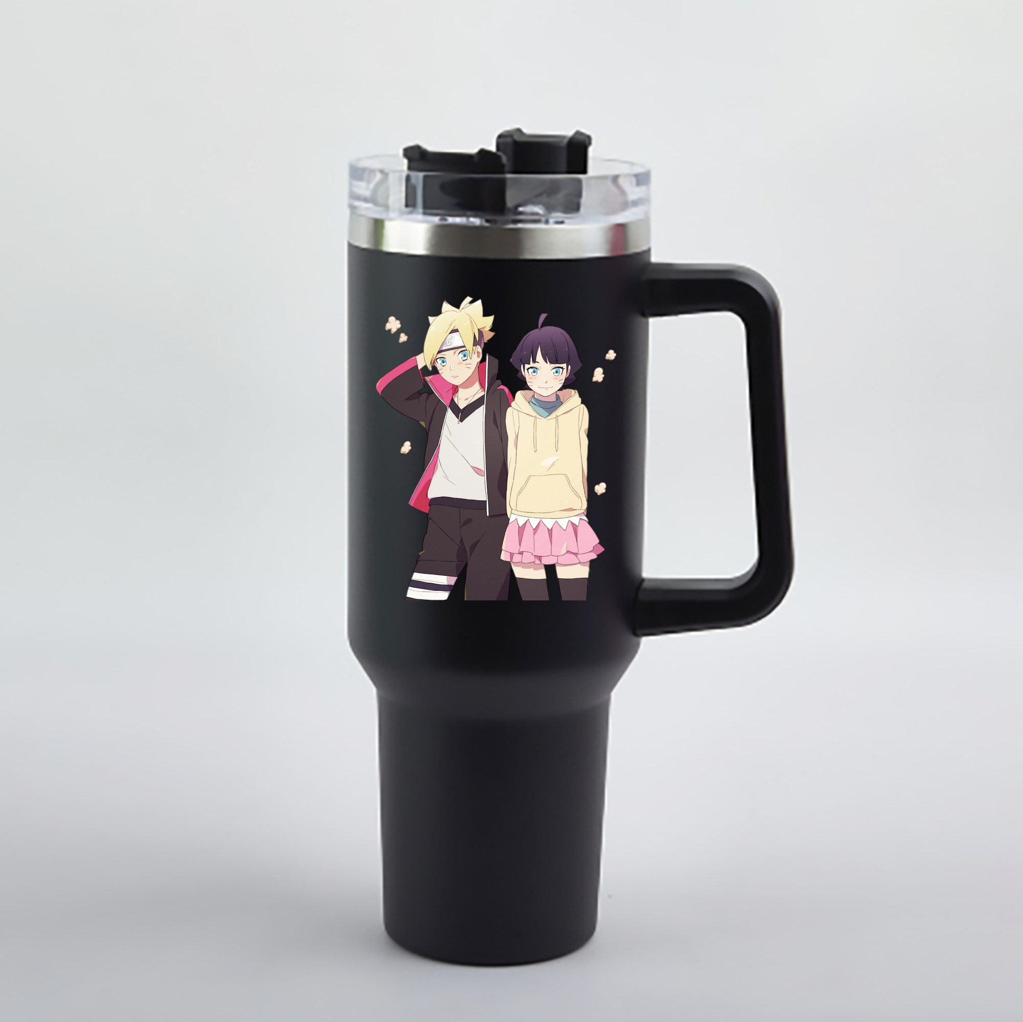（画像用） NARUTO -ナルト- うずまき ボルト Uzumaki Boruto 1200mL車用タンブラー - クリスタルステッカー（プラスチックストロー付き）