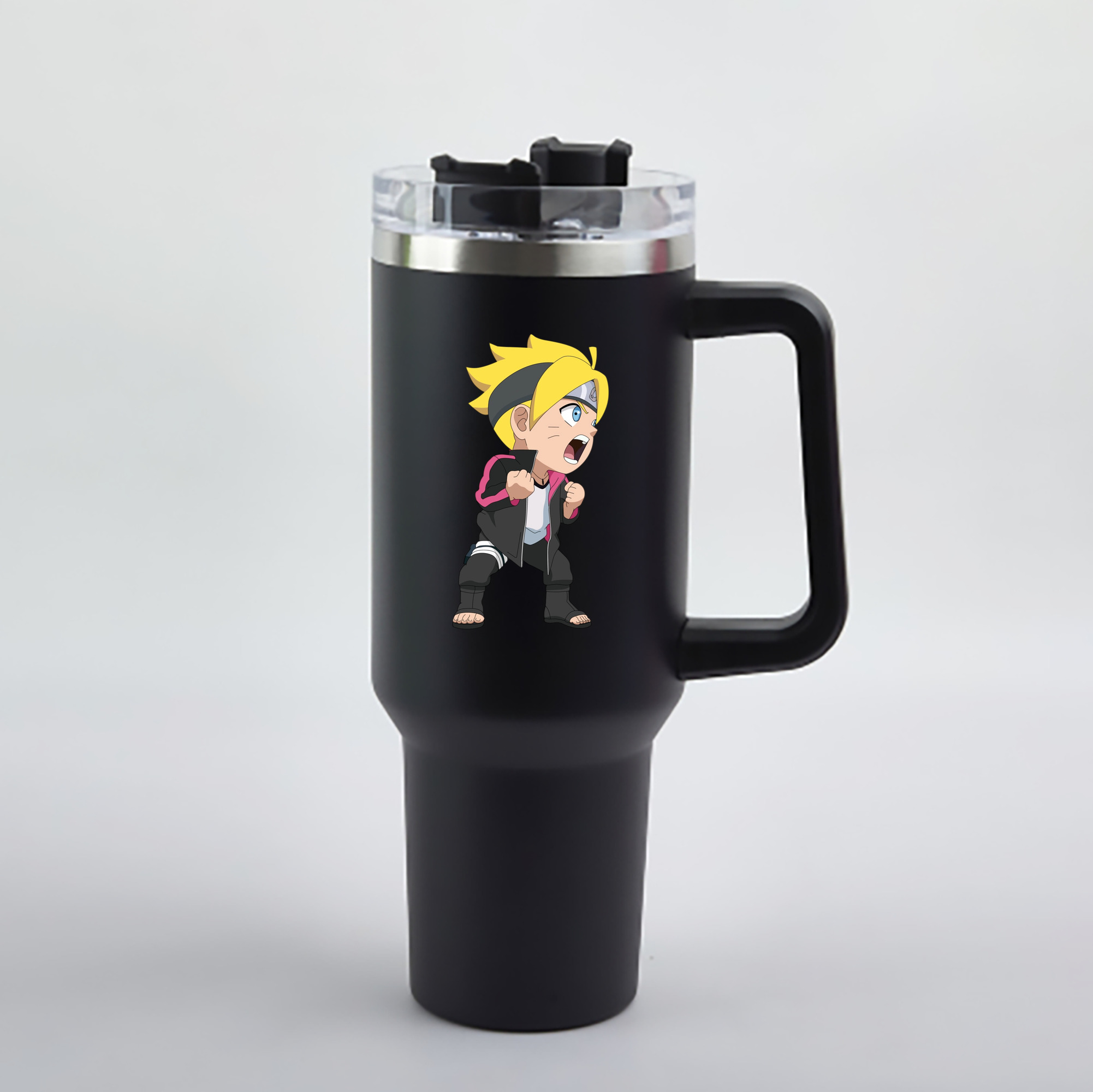 （画像用） NARUTO -ナルト- うずまき ボルト Uzumaki Boruto 1200mL車用タンブラー - クリスタルステッカー（プラスチックストロー付き）