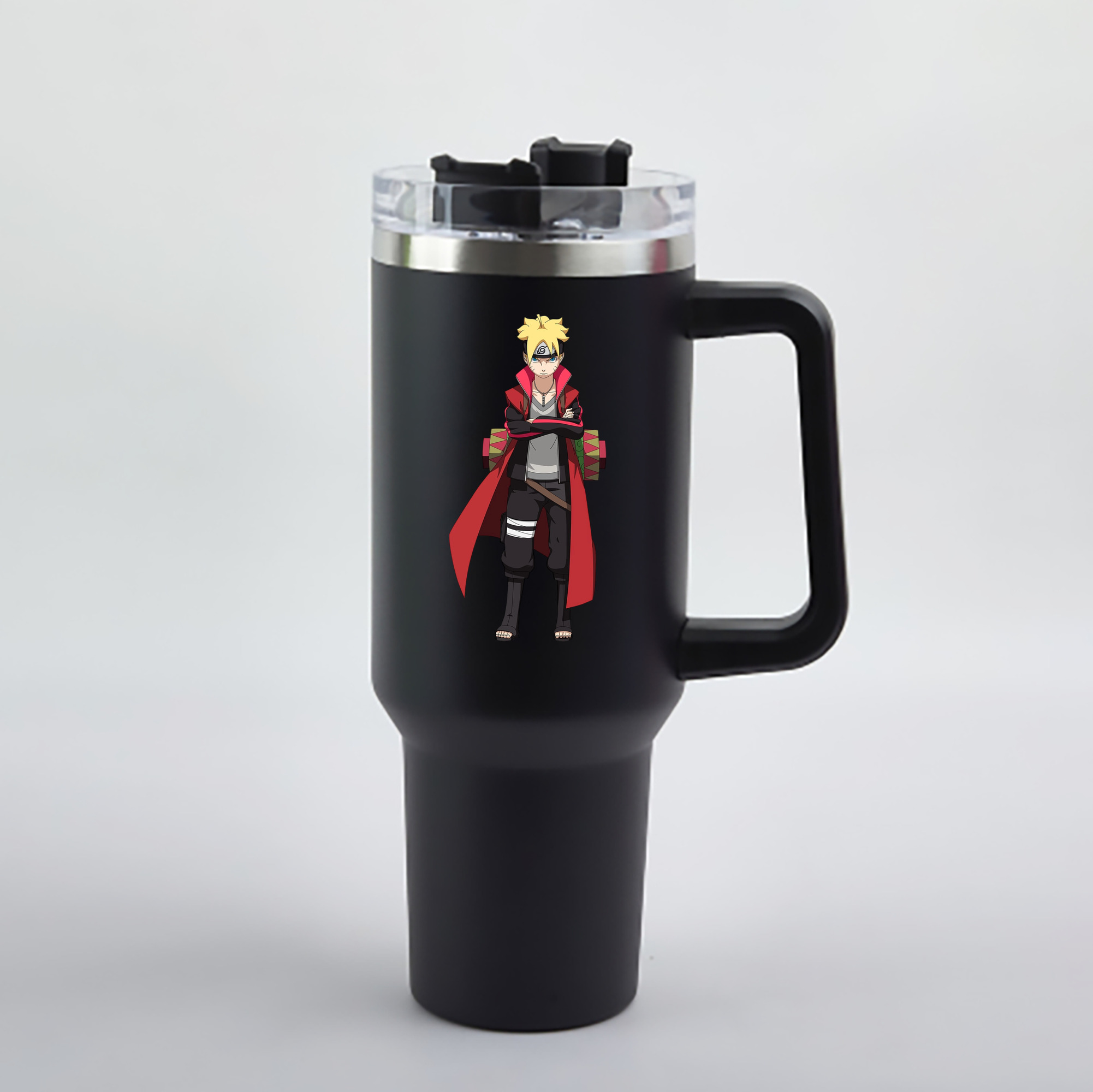 （画像用） NARUTO -ナルト- うずまき ボルト Uzumaki Boruto 1200mL車用タンブラー - クリスタルステッカー（プラスチックストロー付き）