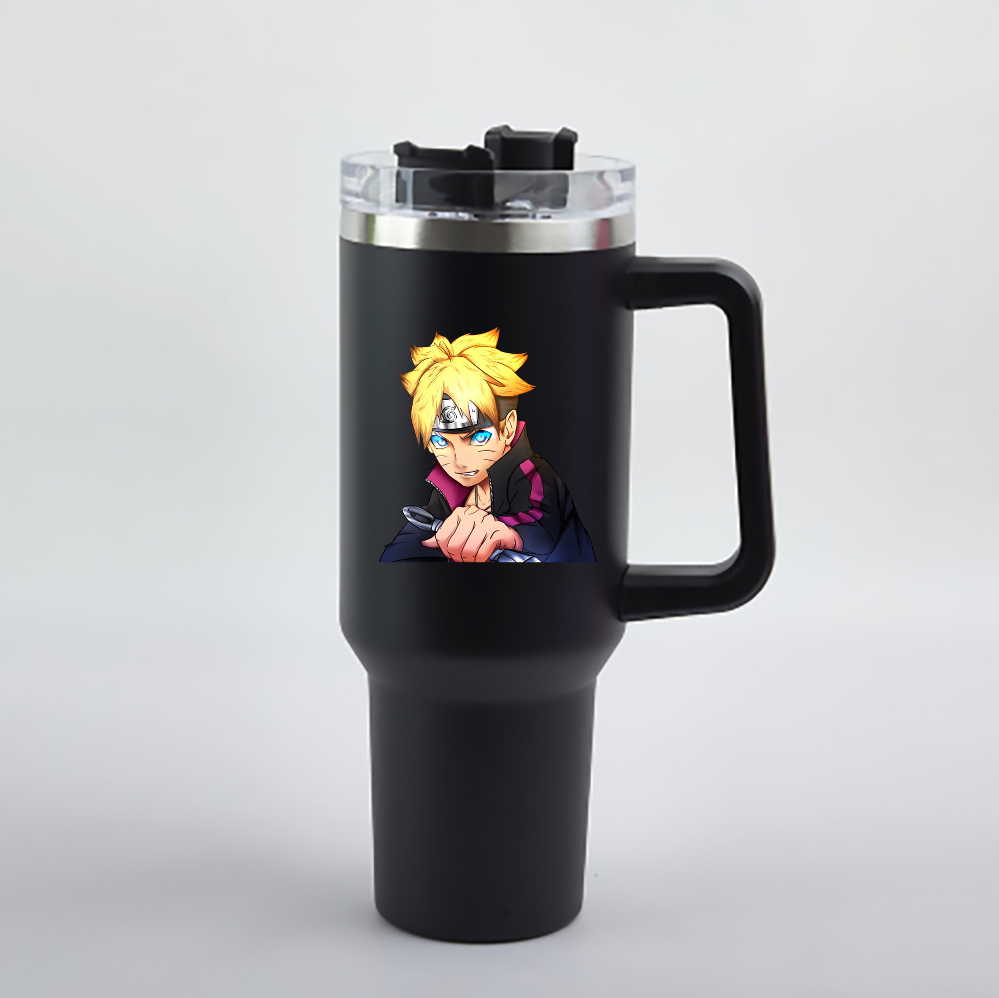 （画像用） NARUTO -ナルト- うずまき ボルト Uzumaki Boruto 1200mL車用タンブラー - クリスタルステッカー（プラスチックストロー付き）