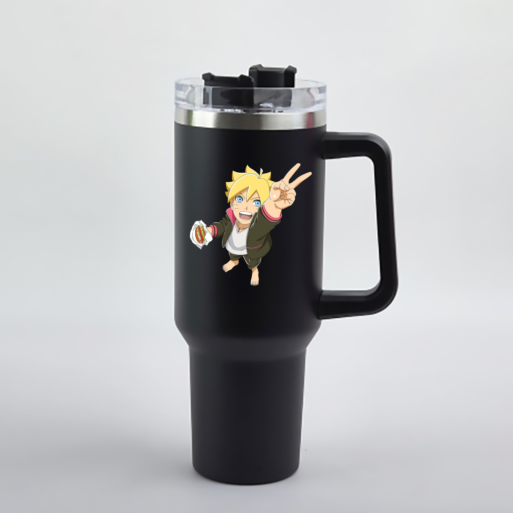 （画像用） NARUTO -ナルト- うずまき ボルト Uzumaki Boruto 1200mL車用タンブラー - クリスタルステッカー（プラスチックストロー付き）