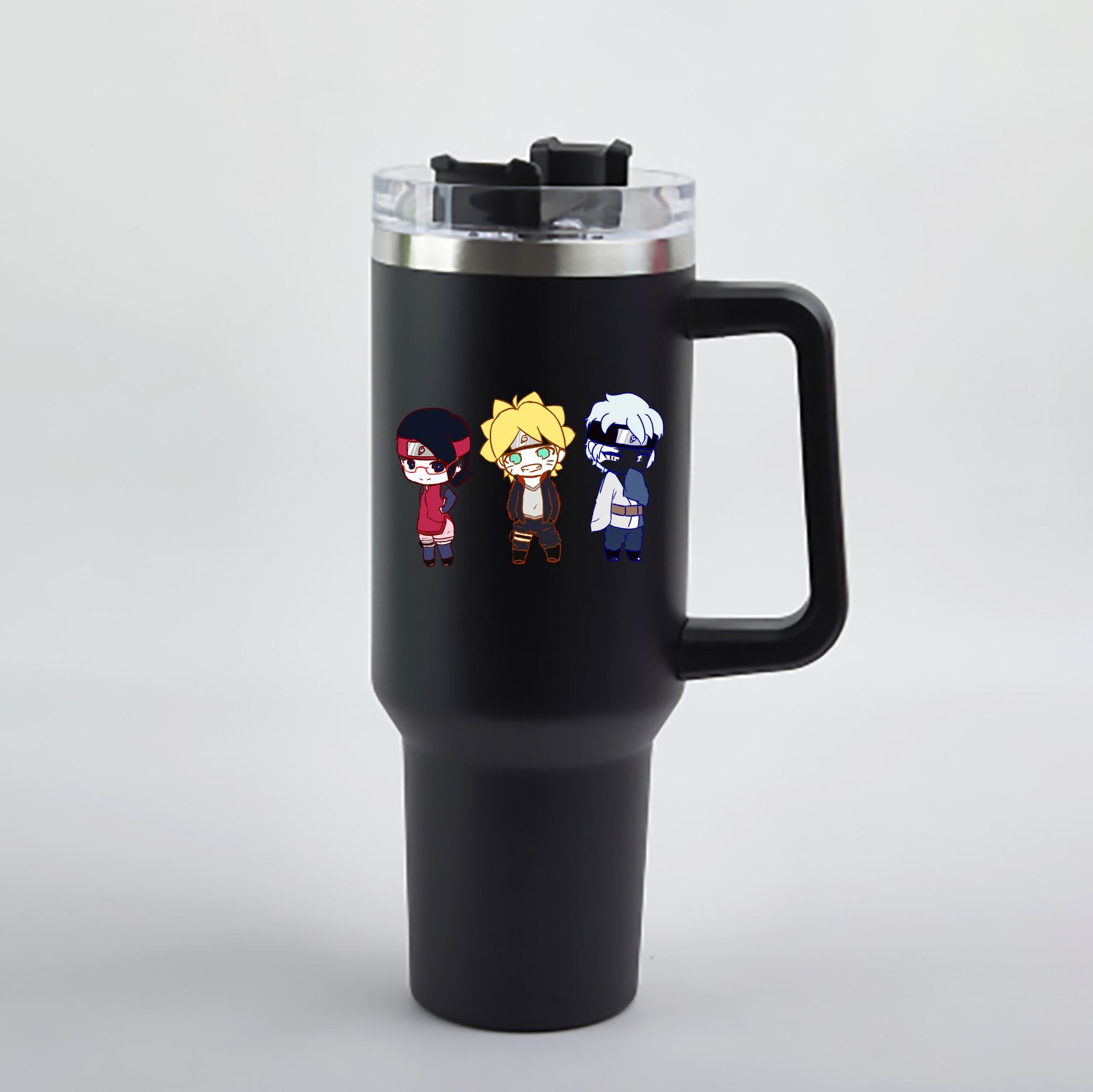 （画像用） NARUTO -ナルト- うずまき ボルト Uzumaki Boruto 1200mL車用タンブラー - クリスタルステッカー（プラスチックストロー付き）