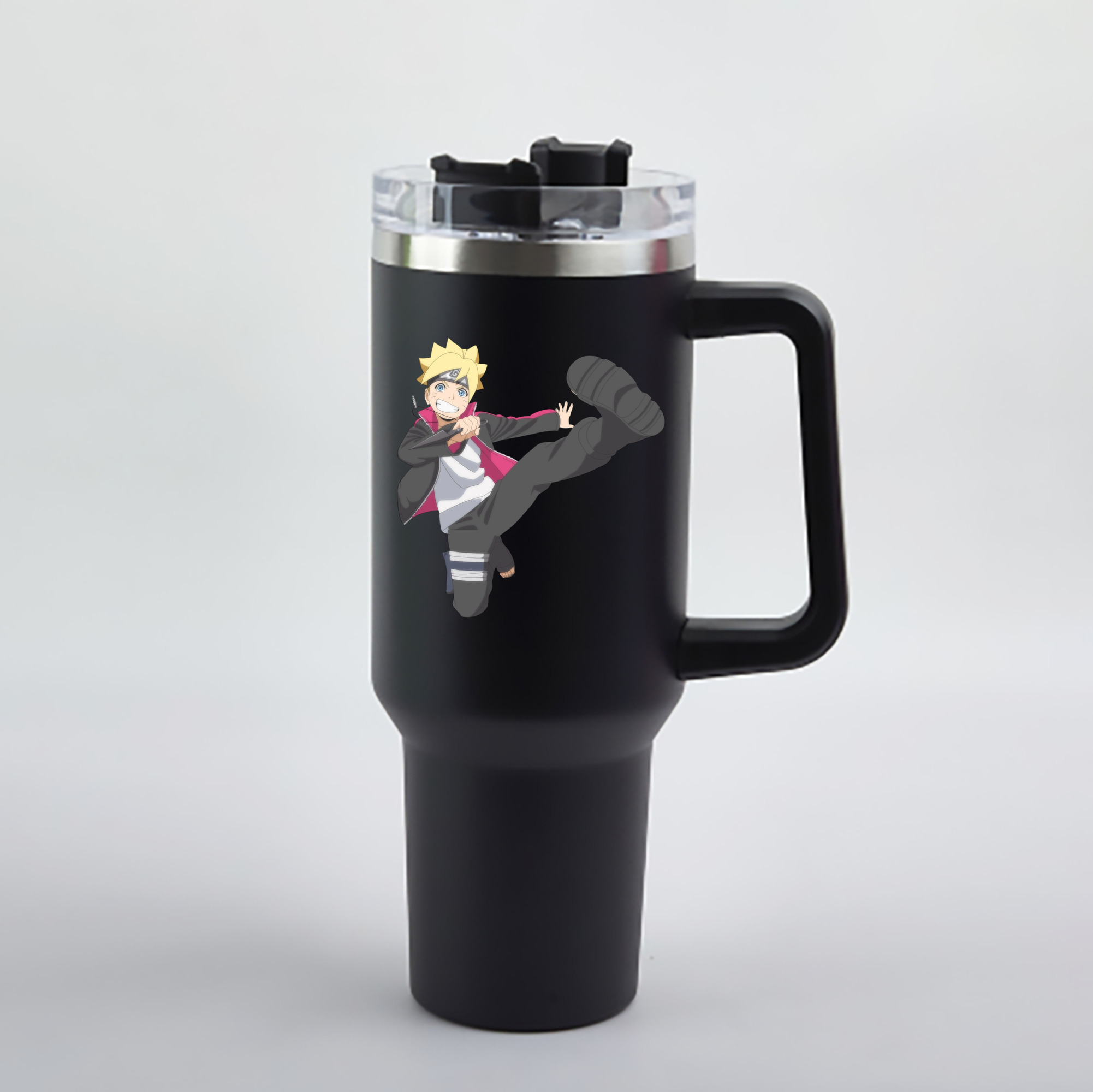 （画像用） NARUTO -ナルト- うずまき ボルト Uzumaki Boruto 1200mL車用タンブラー - クリスタルステッカー（プラスチックストロー付き）