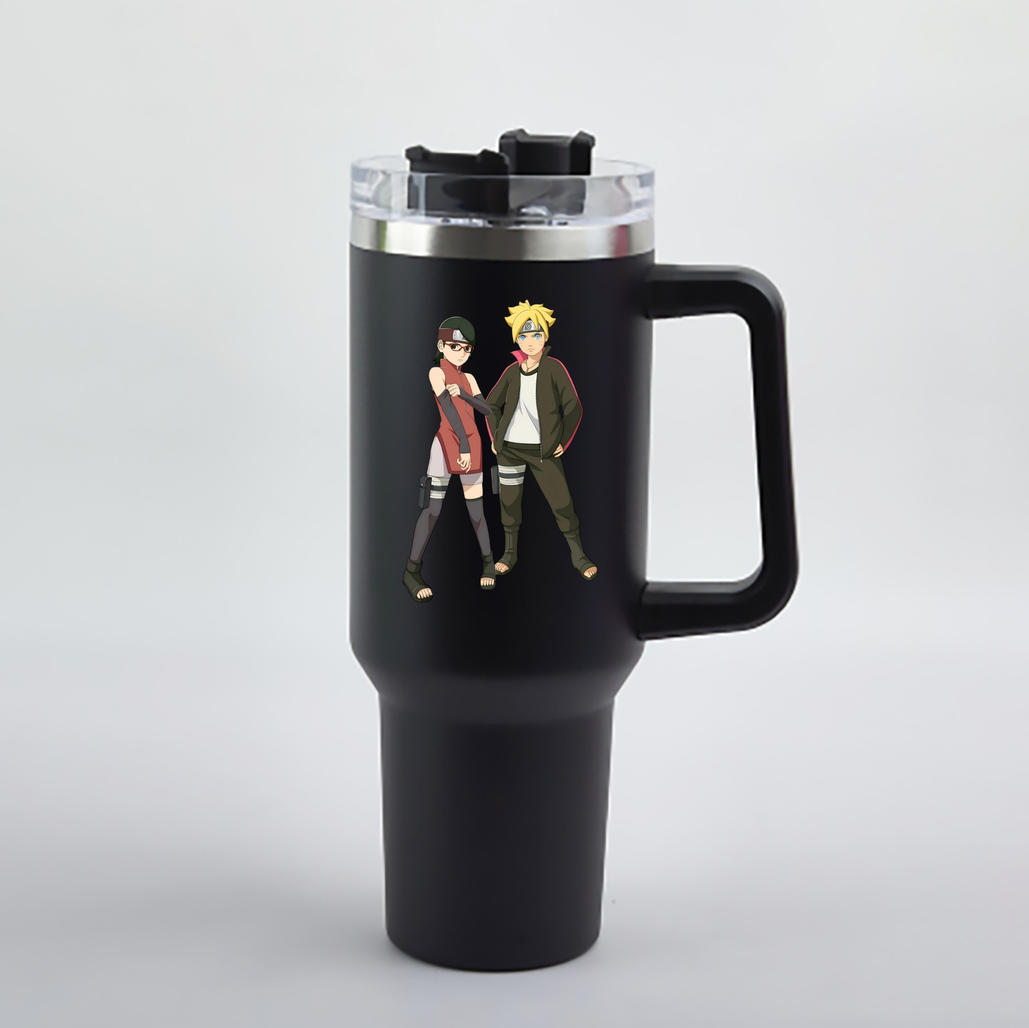 （画像用） NARUTO -ナルト- うずまき ボルト Uzumaki Boruto 1200mL車用タンブラー - クリスタルステッカー（プラスチックストロー付き）