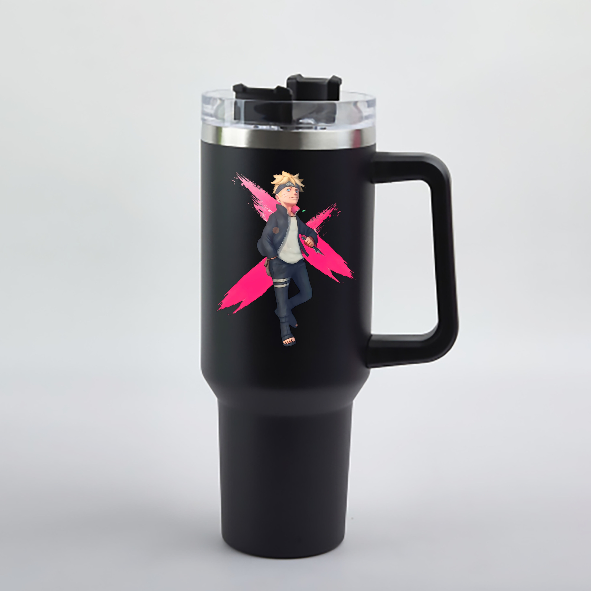 （画像用） NARUTO -ナルト- うずまき ボルト Uzumaki Boruto 1200mL車用タンブラー - クリスタルステッカー（プラスチックストロー付き）