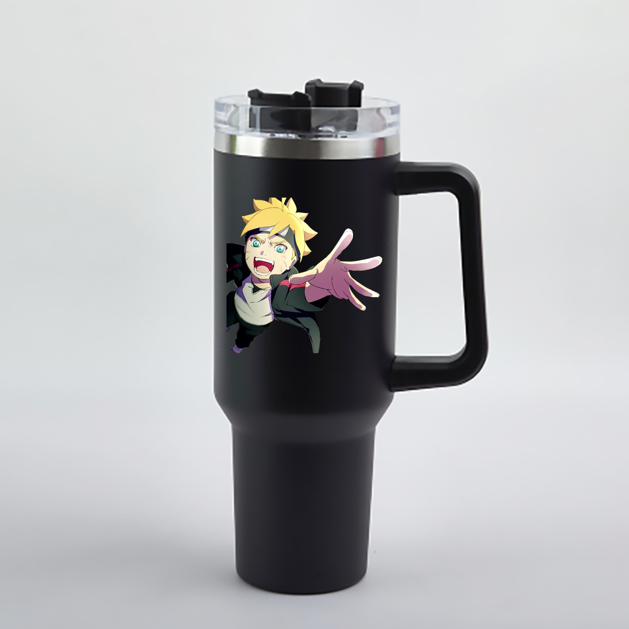 （画像用） NARUTO -ナルト- うずまき ボルト Uzumaki Boruto 1200mL車用タンブラー - クリスタルステッカー（プラスチックストロー付き）