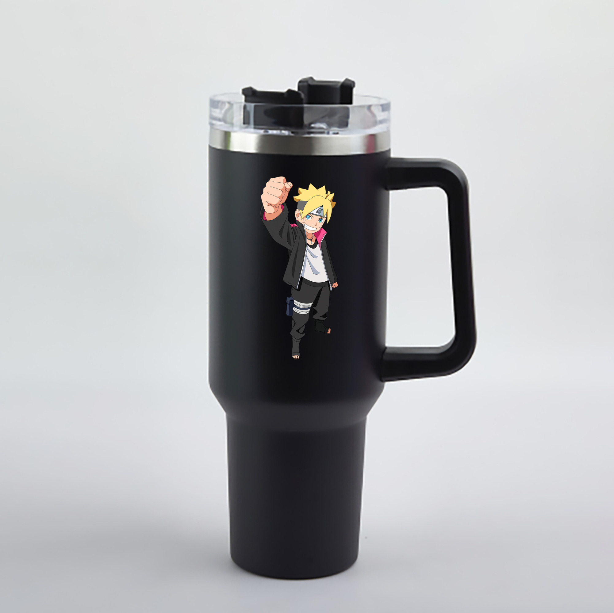 （画像用） NARUTO -ナルト- うずまき ボルト Uzumaki Boruto 1200mL車用タンブラー - クリスタルステッカー（プラスチックストロー付き）
