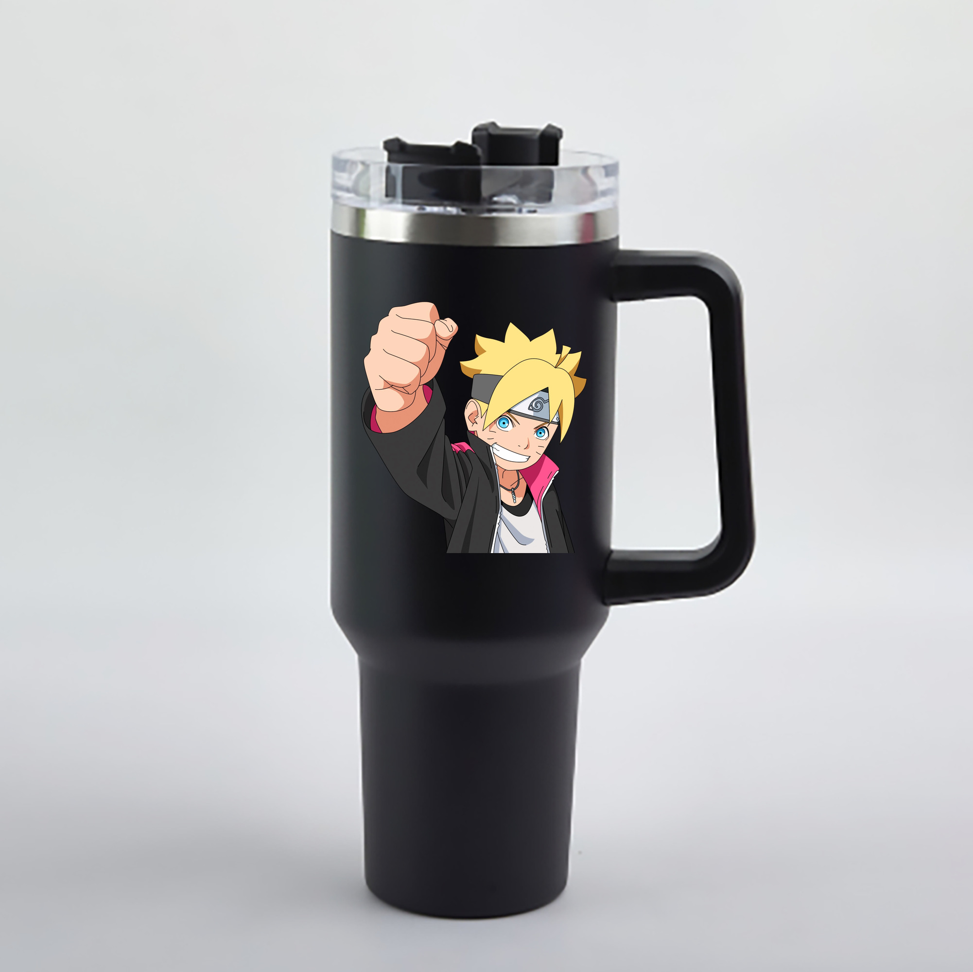 （画像用） NARUTO -ナルト- うずまき ボルト Uzumaki Boruto 1200mL車用タンブラー - クリスタルステッカー（プラスチックストロー付き）