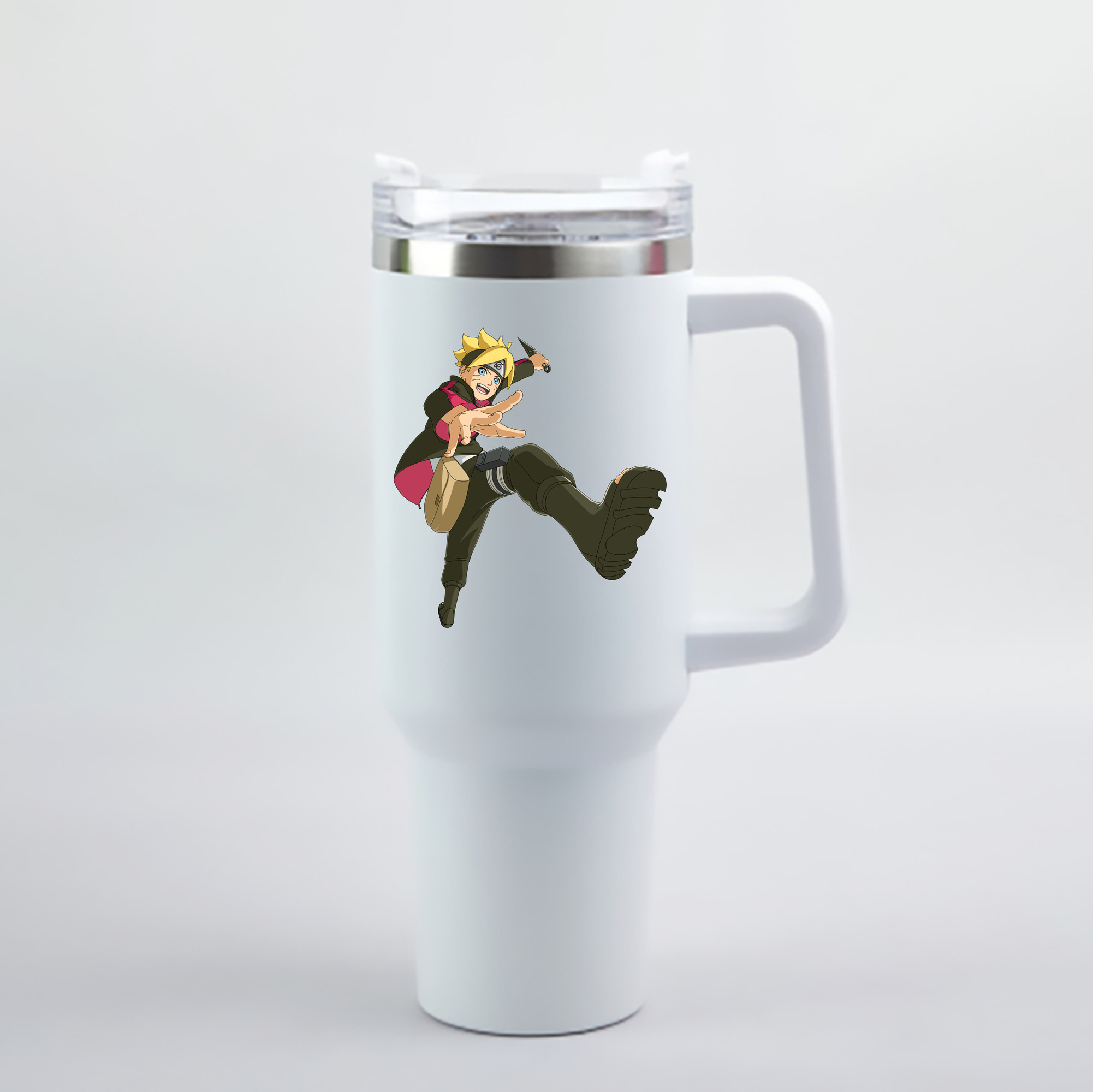 （画像用） NARUTO -ナルト- うずまき ボルト Uzumaki Boruto 1200mL車用タンブラー - クリスタルステッカー（プラスチックストロー付き）
