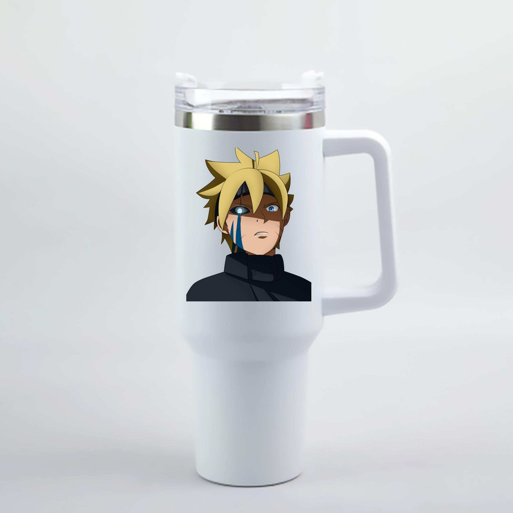 （画像用） NARUTO -ナルト- うずまき ボルト Uzumaki Boruto 1200mL車用タンブラー - クリスタルステッカー（プラスチックストロー付き）
